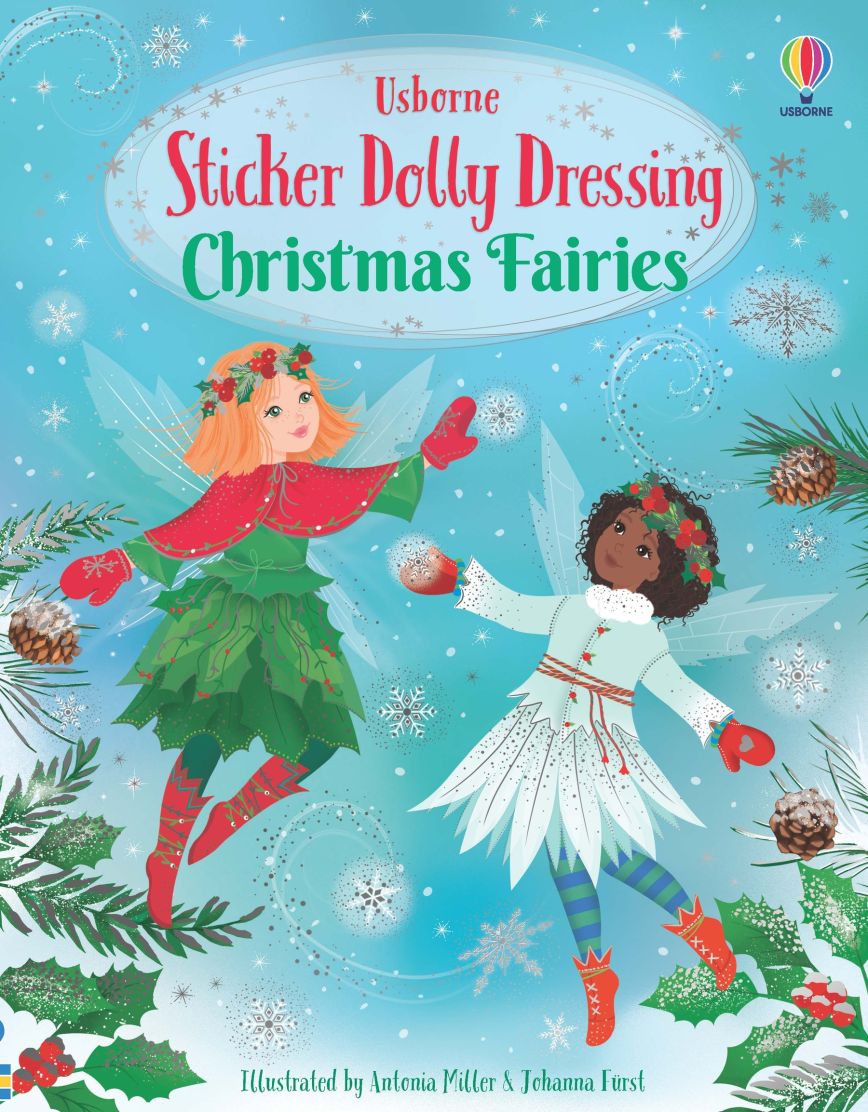 Carte pentru copii, Usborne, Sticker Dolly Dressing Christmas Fairies, 5+ ani