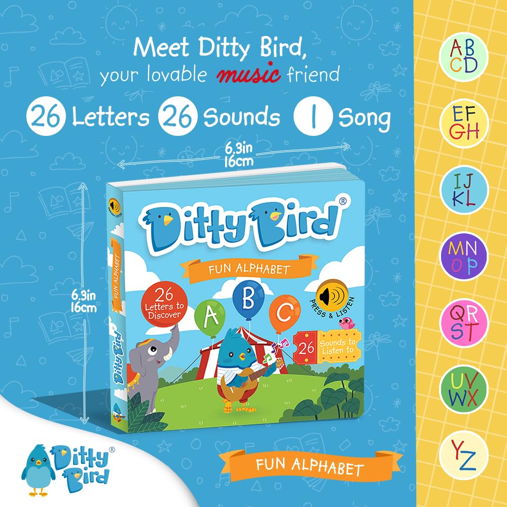 Carte pentru copii, Ditty Bird, ABC Fun Alphabet, 1+ ani