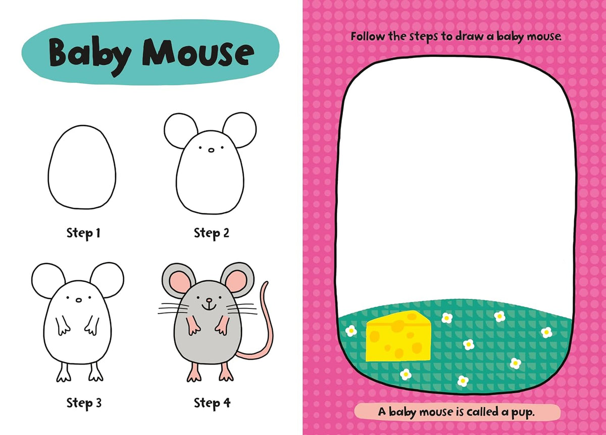 Carte pentru copii, NPP, Children's Learn-To-Draw Activity Book - Baby Animals, 4+ ani