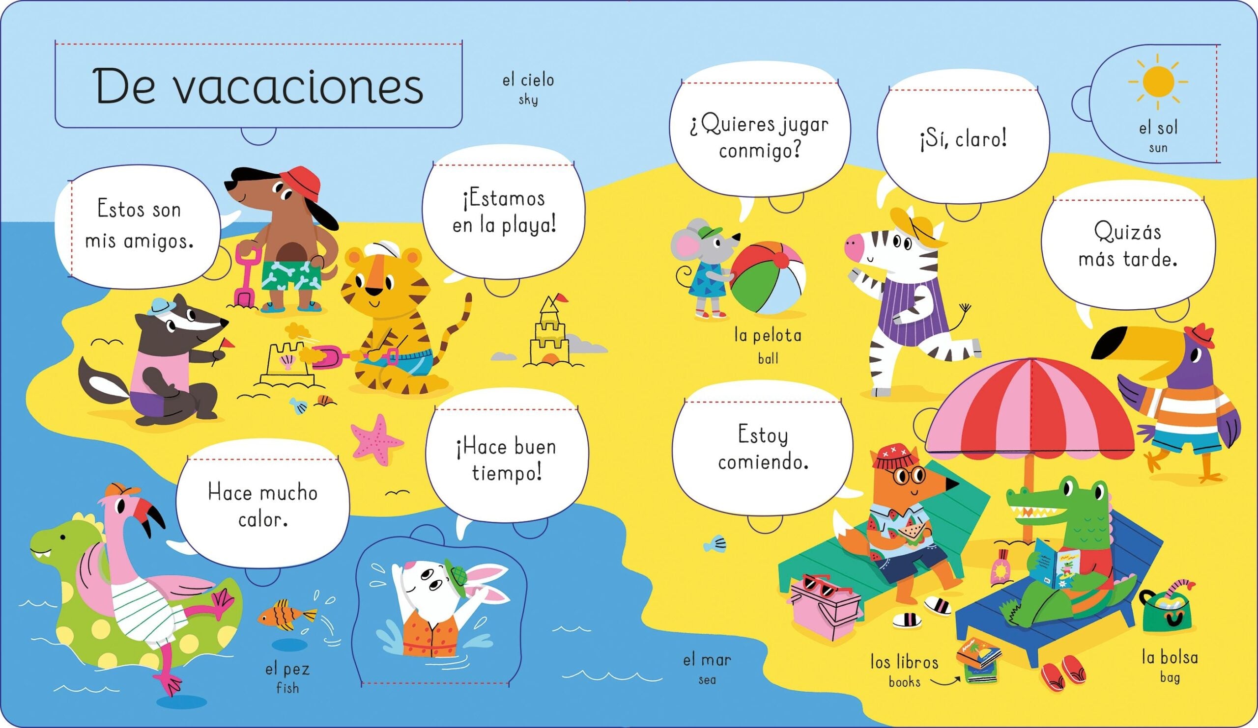 Carte pentru copii, Usborne, Lift-the-flap First Spanish, 4+ ani