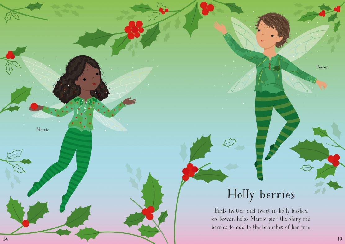 Carte pentru copii, Usborne, Little Sticker Dolly Dressing Christmas fairy, 4+ ani