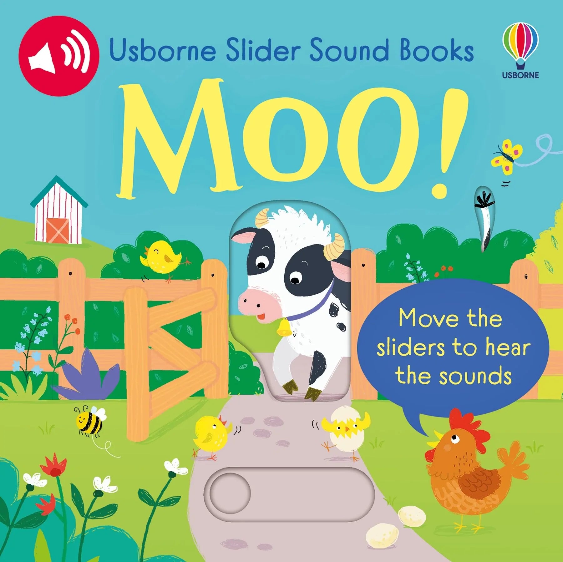 Resigilat - Slider Sound Books Moo!, Usborne + 6 luni