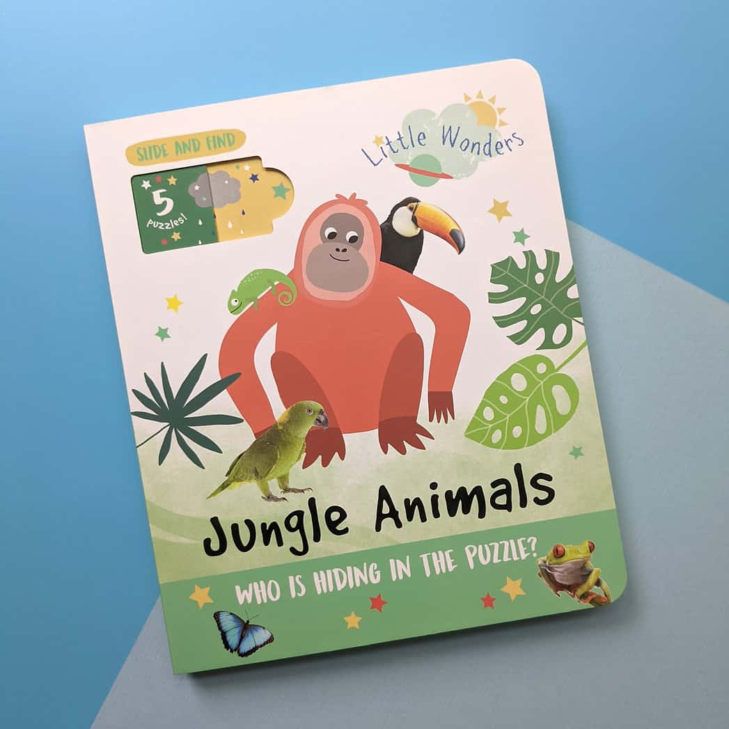 Carte pentru copii - Little Wonders Jungle Animals Puzzle Slider Board Book