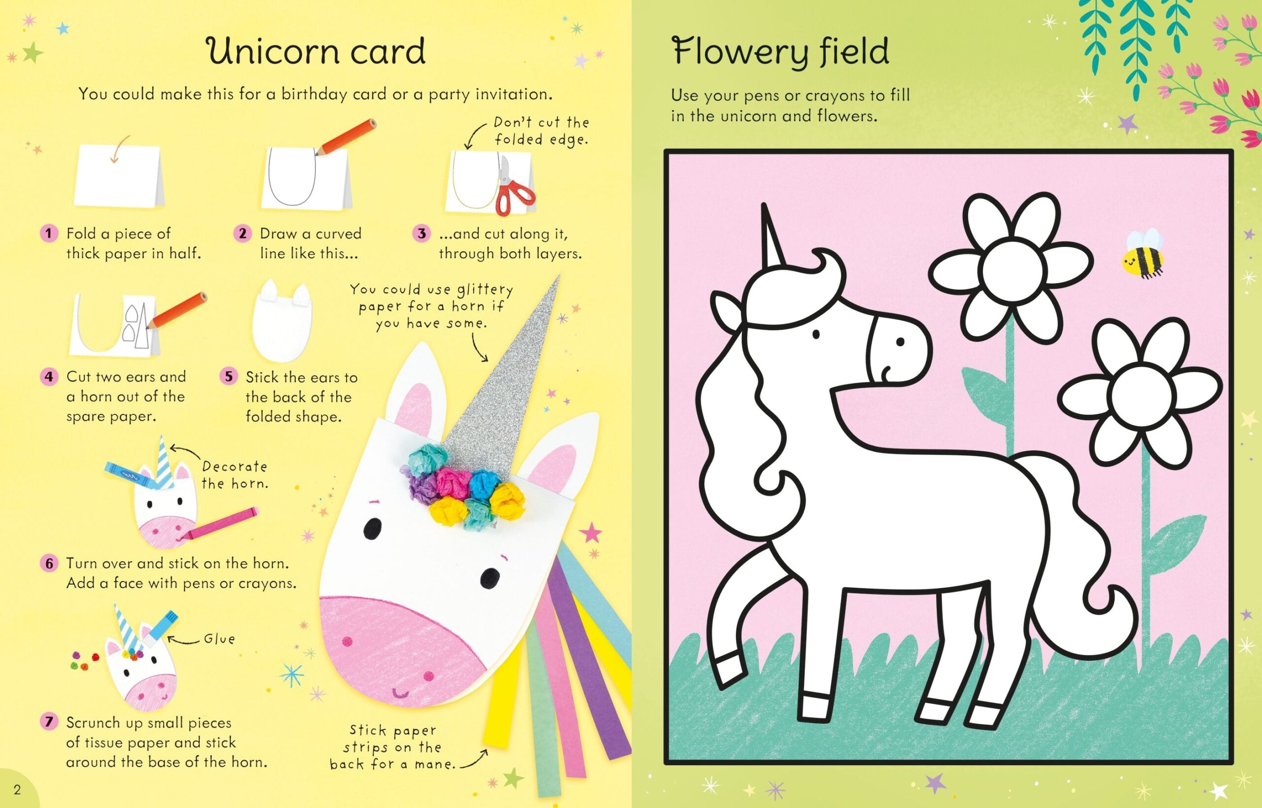 Unicorn things to make and Do, Usborne, + 3 ani