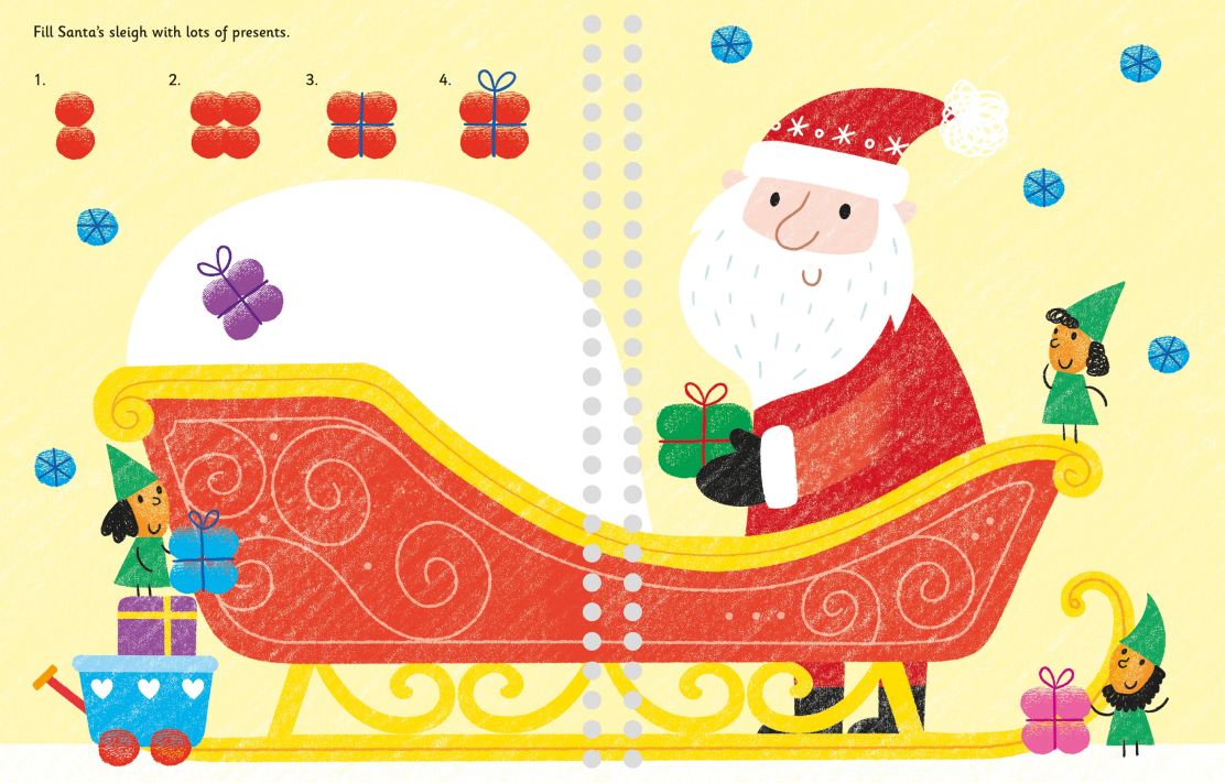 Carte pentru copii, Usborne, Fingerprint Activities Santa's Workshop, 6+ ani