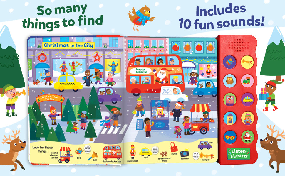 Carte cu sunete - SEARCH & FIND 10 BUTTON SOUND BOOK - CHRISTMAS