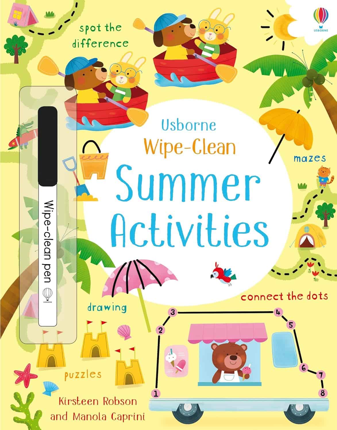 Carte pentru copii, Usborne, Wipe-Clean Summer Activities, 3+ ani