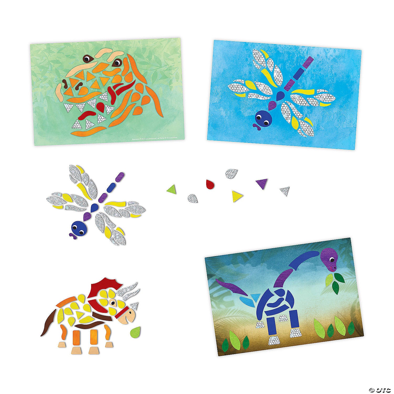 Mozaic magnetic - Salvarea dinozaurilor, Dinosaur Escape Shiny Mosaics, Peaceable Kingdom