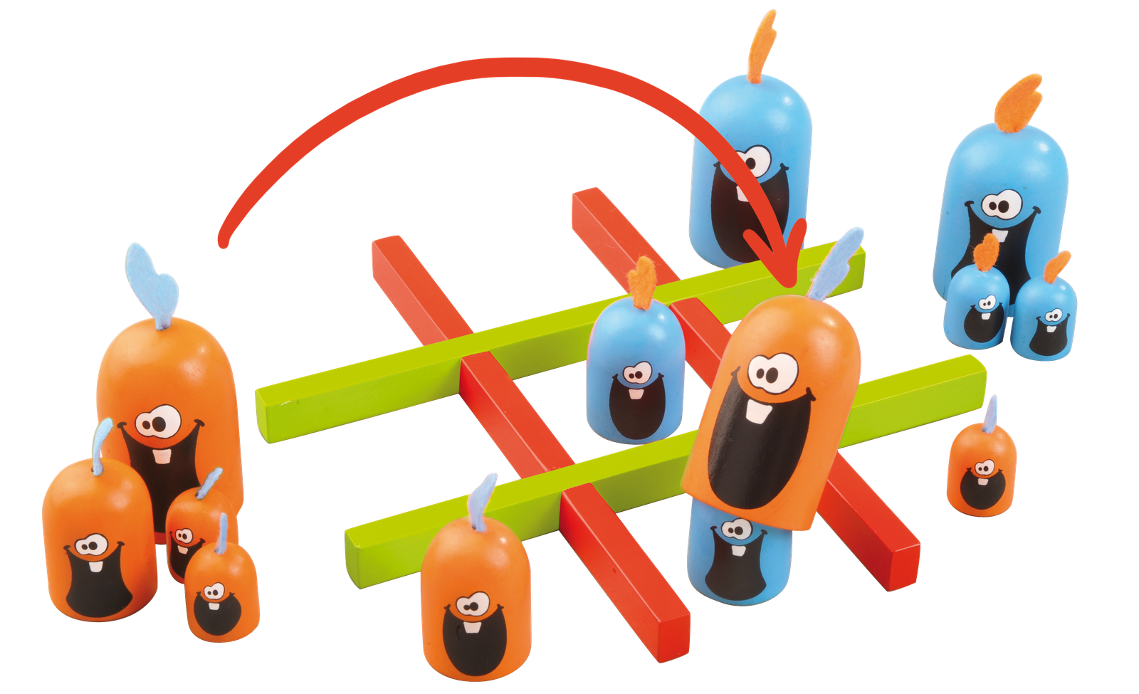 Joc de strategie, GOBBLET GOBBLERS LEMN, Blue Orange, 4-5 ani +