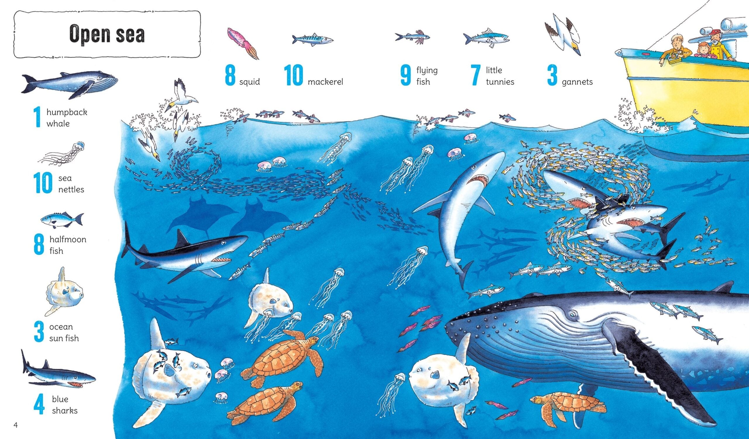 Carte pentru copii, Usborne, 1001 Things to Spot in the Sea, 5+ ani