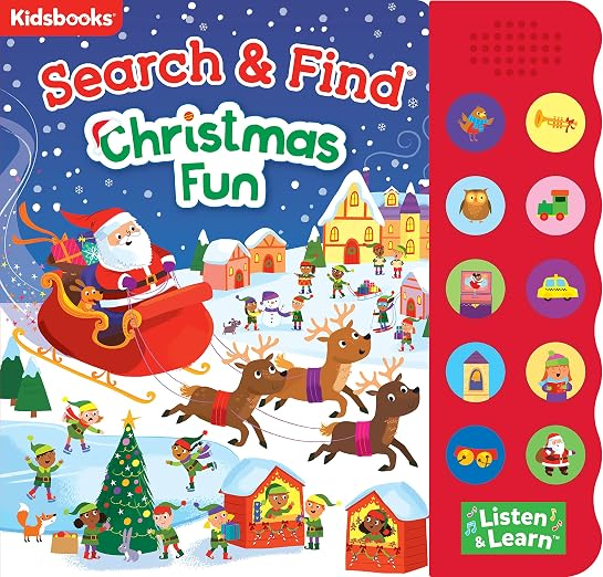 Carte cu sunete - SEARCH & FIND 10 BUTTON SOUND BOOK - CHRISTMAS