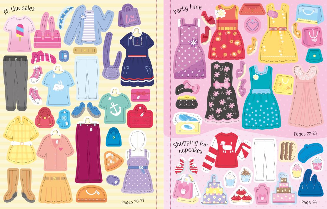 STICKER DOLLY DRESSING - SHOPPING, Usborne, + 5 ani