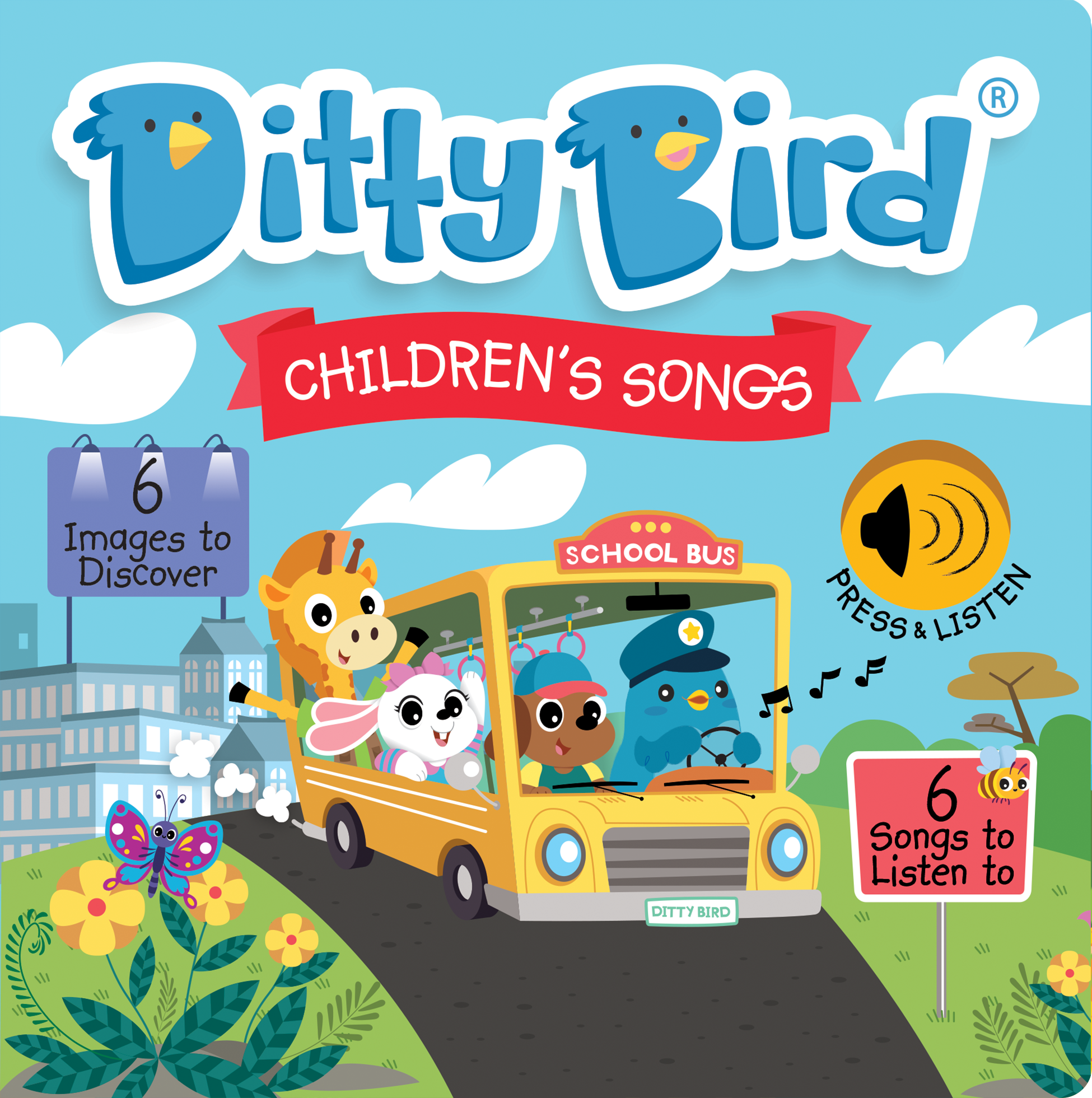 Carte pentru copii, Ditty Bird, Children's Songs, 6+ luni