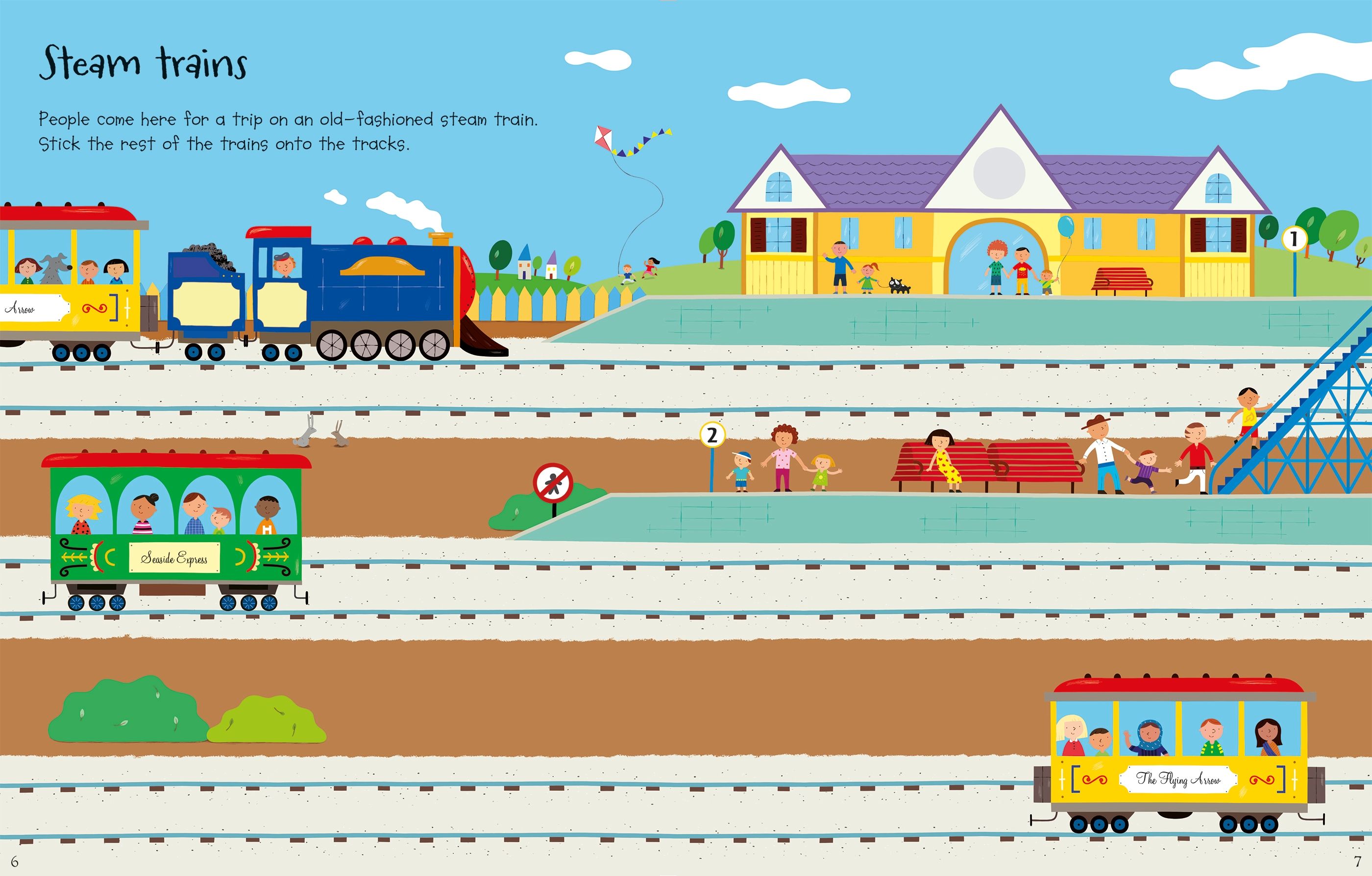 Carte cu stickere - First Sticker Book Trains