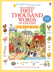 Carte pentru copii, Usborne, First Thousand Words in English Sticker Book, 5+ ani