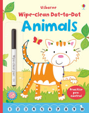Carte pentru copii, Usborne, Wipe-clean Dot-to-dot Animals, 3+ ani
