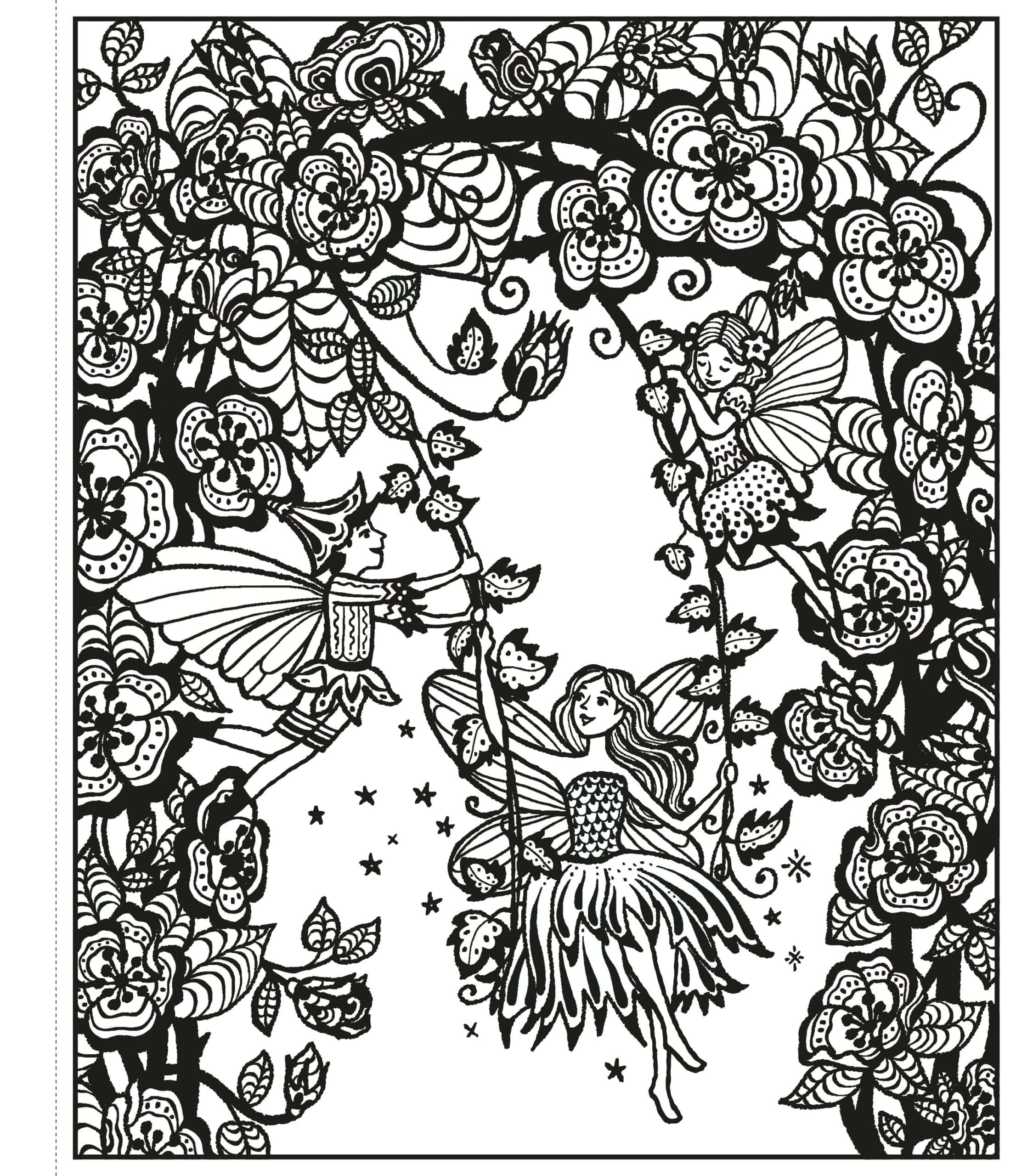 Carte de pictat cu apa - Carte pentru copii - Fairy Gardens Magic Painting Book