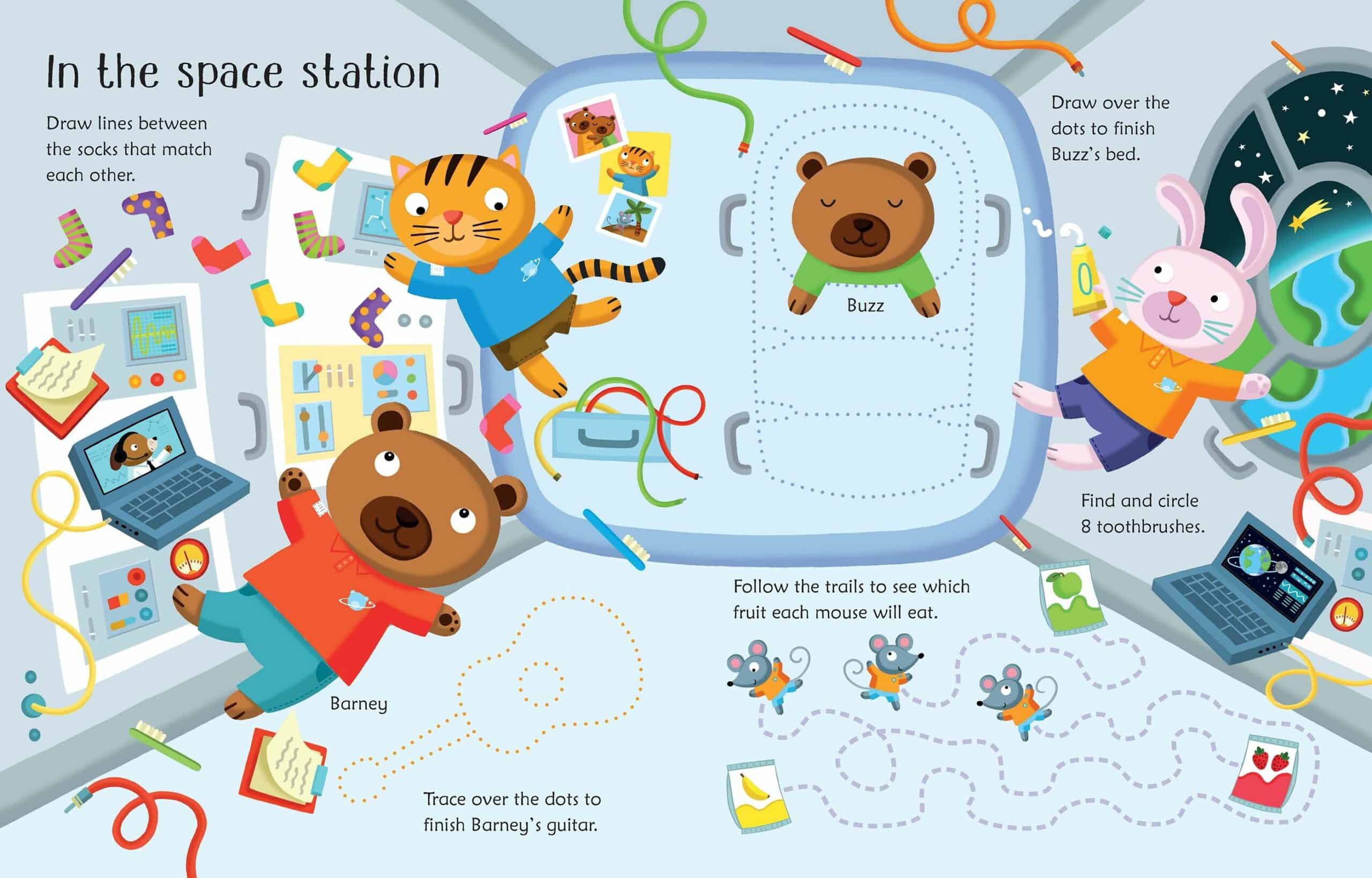 Carte cu activitati scrie si sterge – Wipe-clean Space Activities