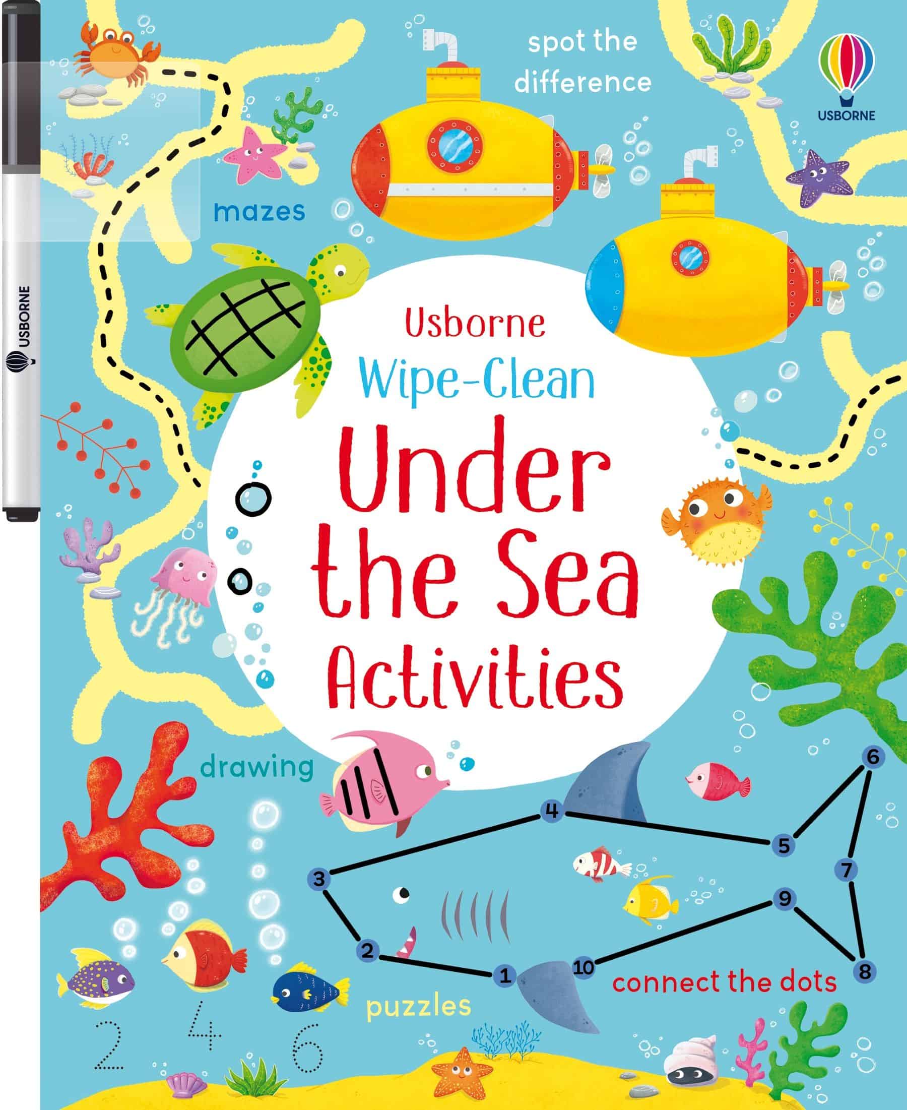 Carte pentru copii, Usborne, Wipe-Clean Under the Sea Activities, 3+ ani