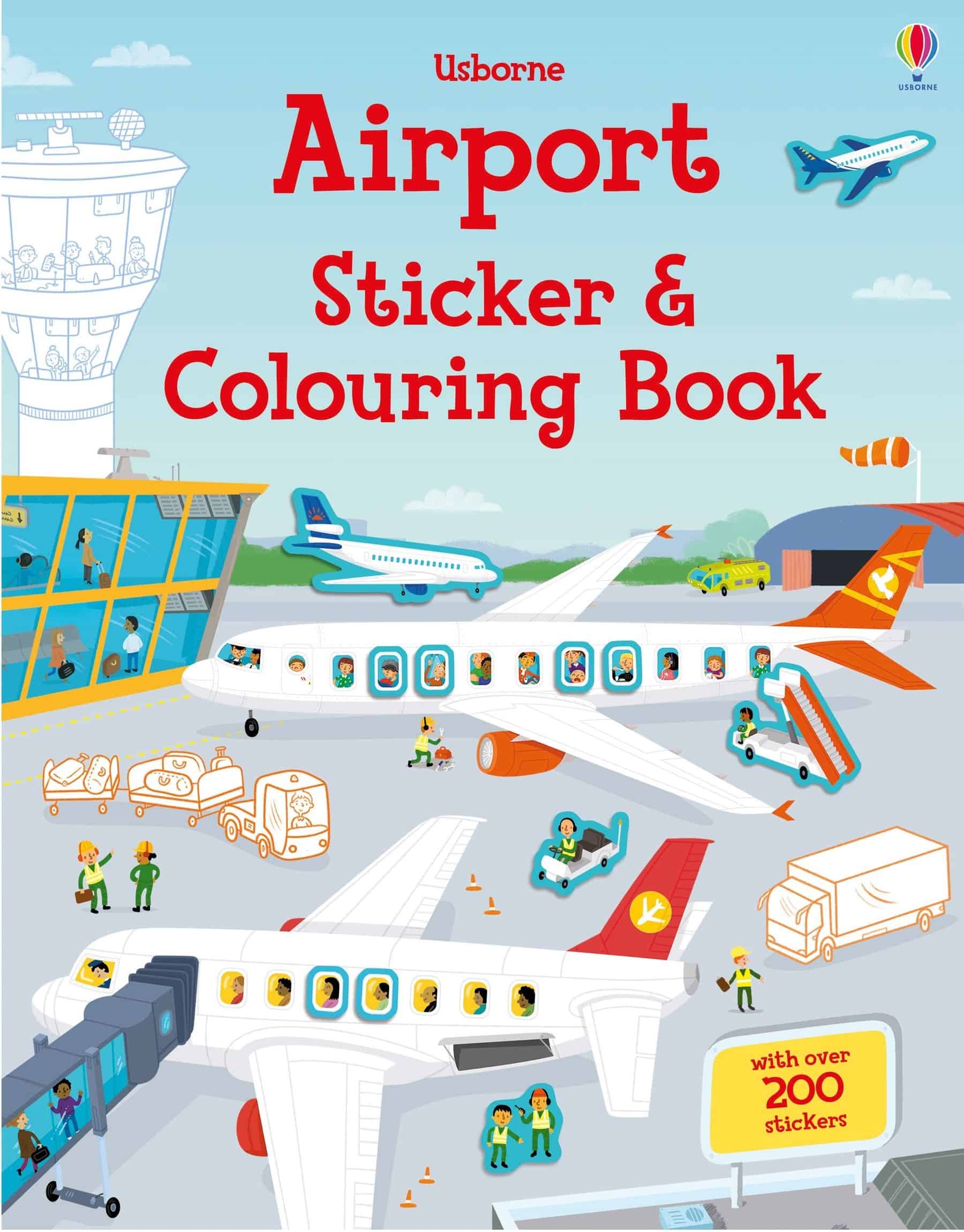 Carte pentru copii, Usborne, Airport Sticker and Colouring Book, 3+ ani