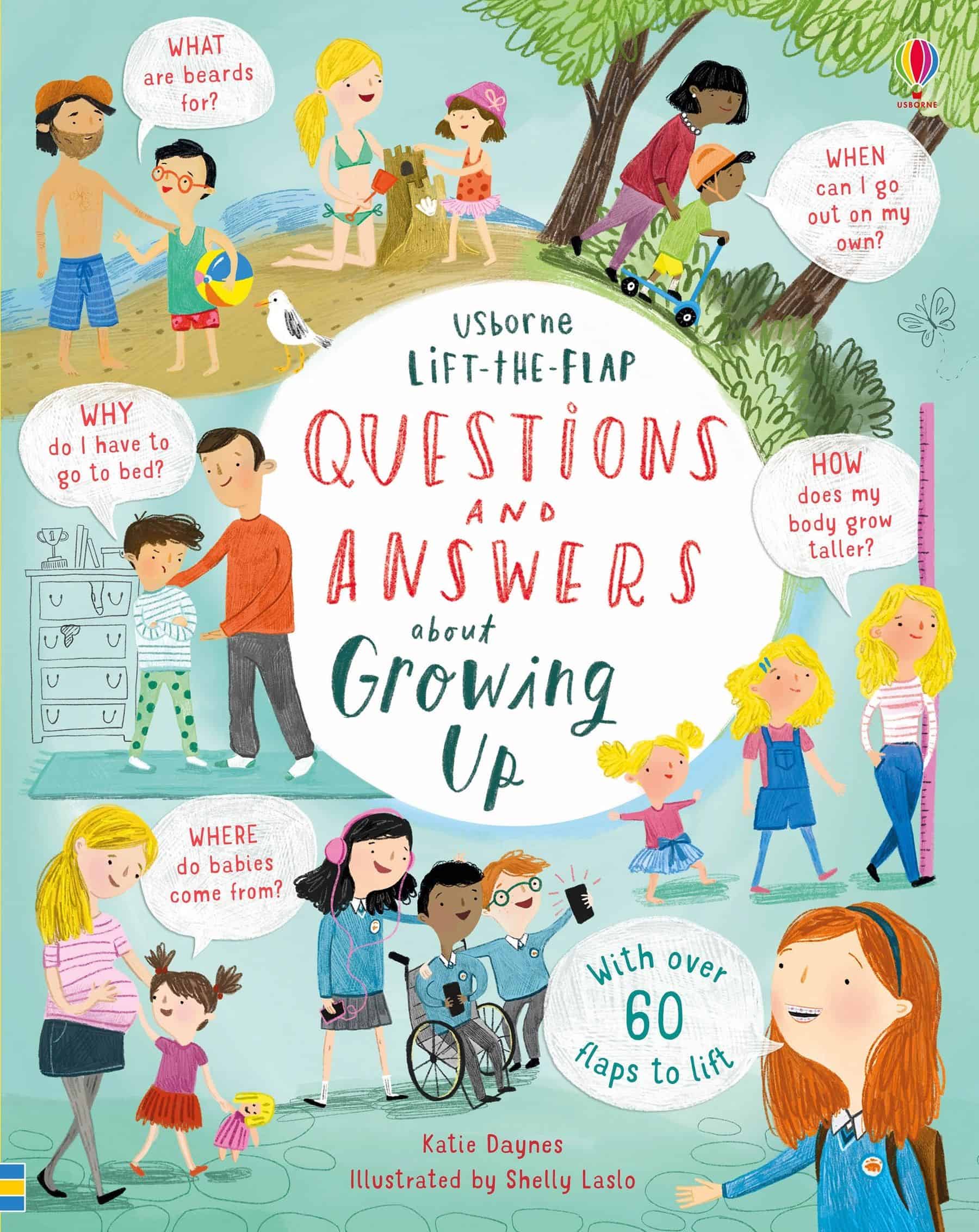 Carte pentru copii, Usborne, Lift-the-flap Questions and Answers about Growing Up, 7+ ani