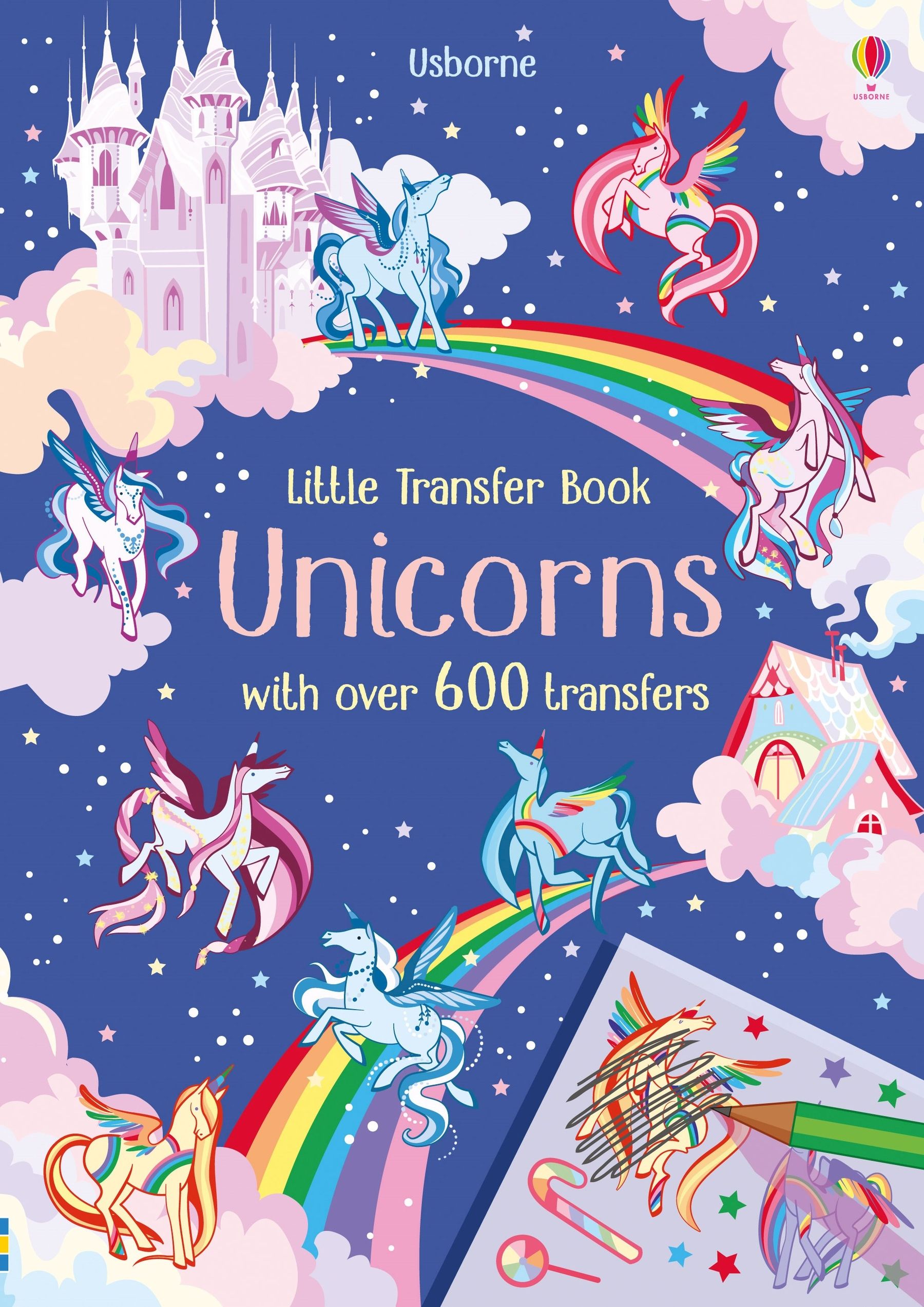 Carte pentru copii, Usborne, Transfer Activity Book Unicorns, 5+ ani