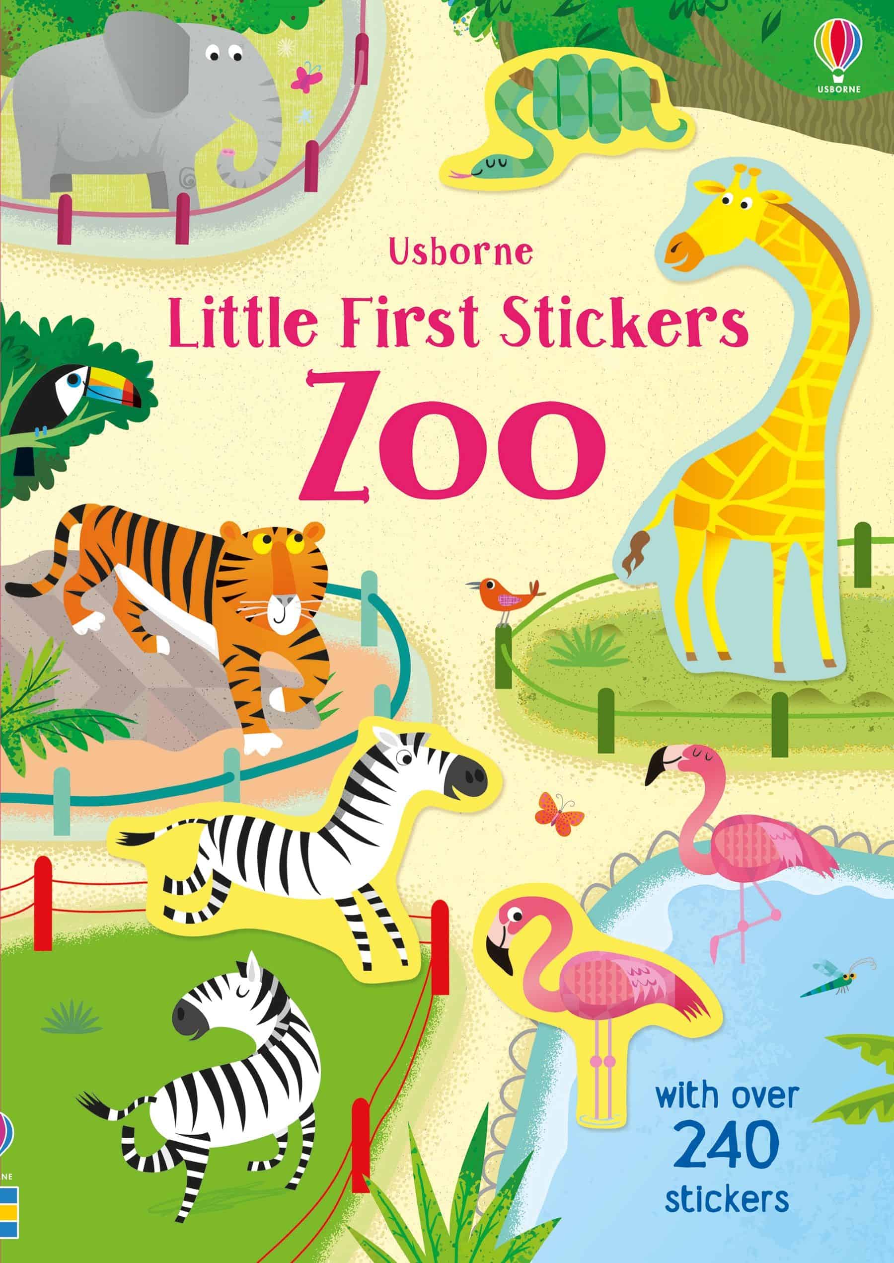Carte pentru copii, Usborne, Little First Stickers Zoo, 3+ ani