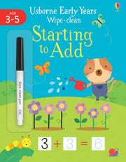 Carte pentru copii, Usborne, Early Years Wipe-Clean Starting to Add, 3+ ani