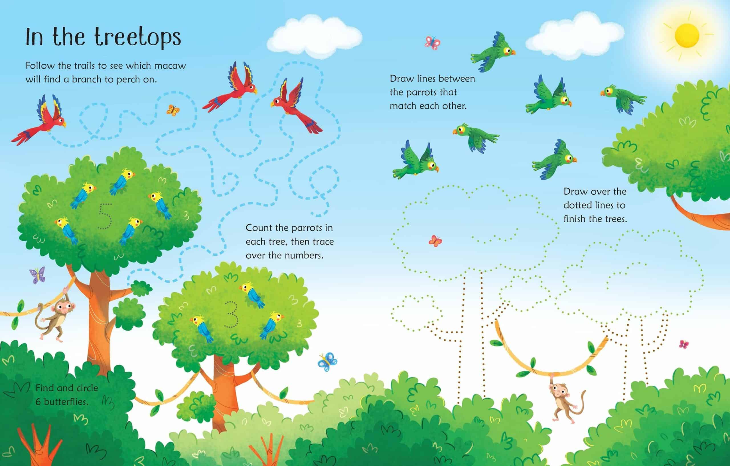 Carte cu activitati scrie si sterge - Wipe-Clean Jungle Activities