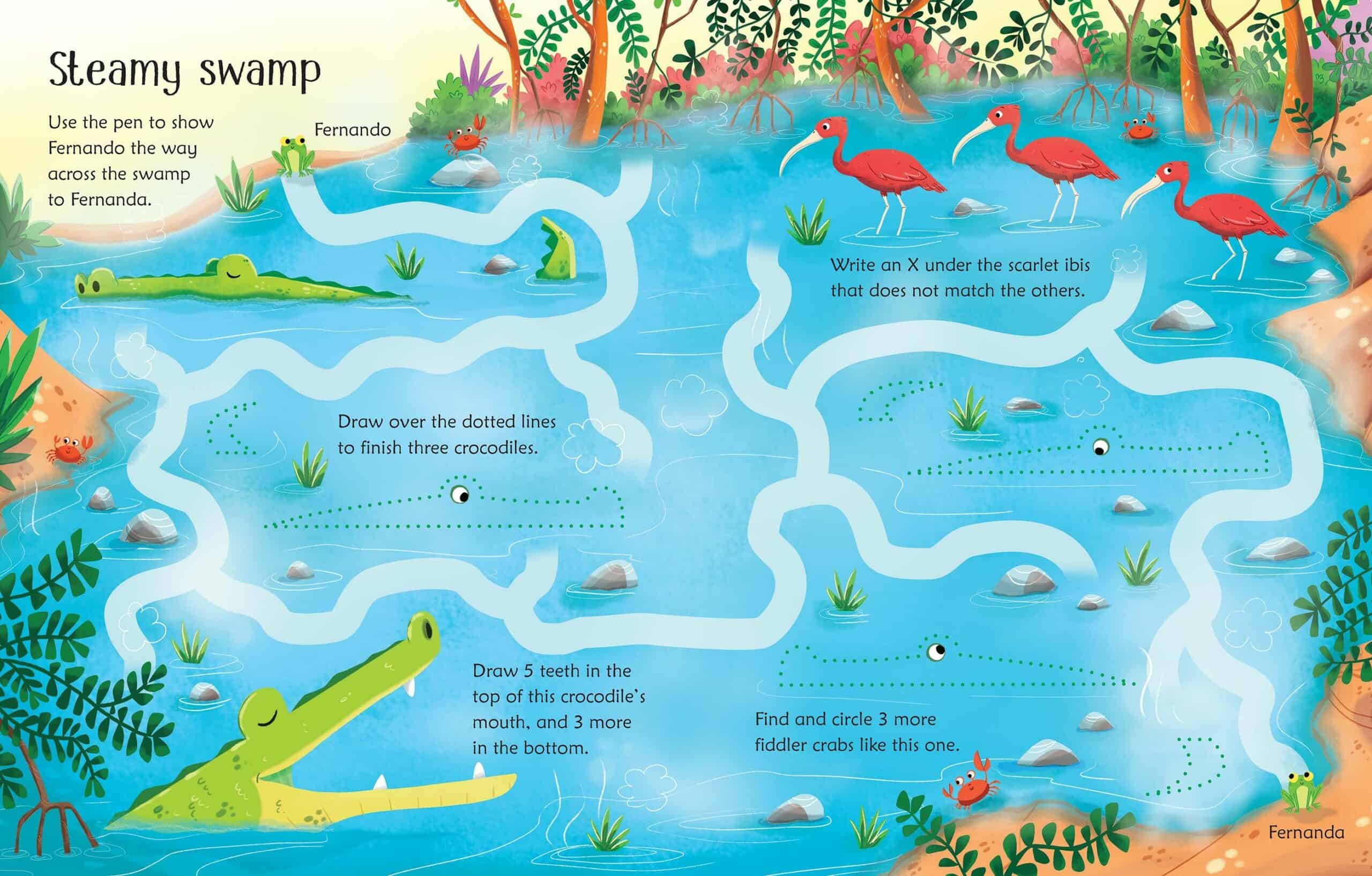 Carte cu activitati scrie si sterge - Wipe-Clean Jungle Activities