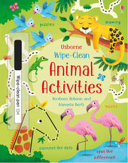 Carte pentru copii, Usborne, Wipe-Clean Animal Activities, 3+ ani