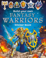 Carte pentru copii, Usborne, Build Your Own Fantasy Warriors Sticker Book, 6+ ani
