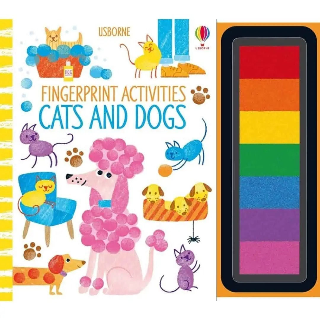 Carte cu activitati de pictat cu degetelele – Fingerprint Activities Cats&Dogs
