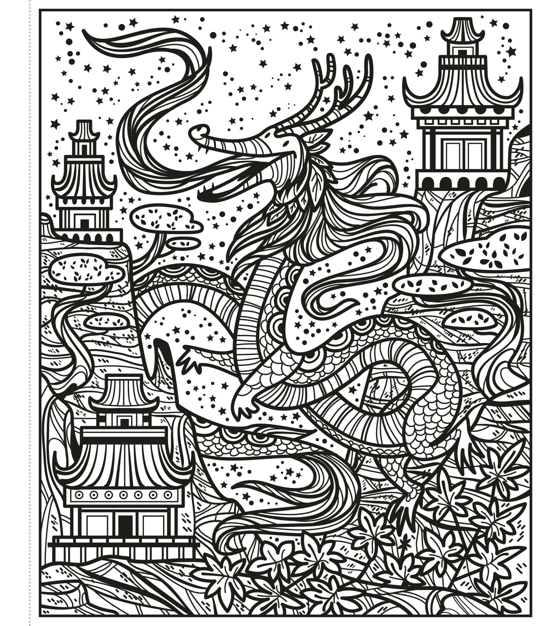 Carte de pictat cu dragoni - Dragons Magic Painting Book