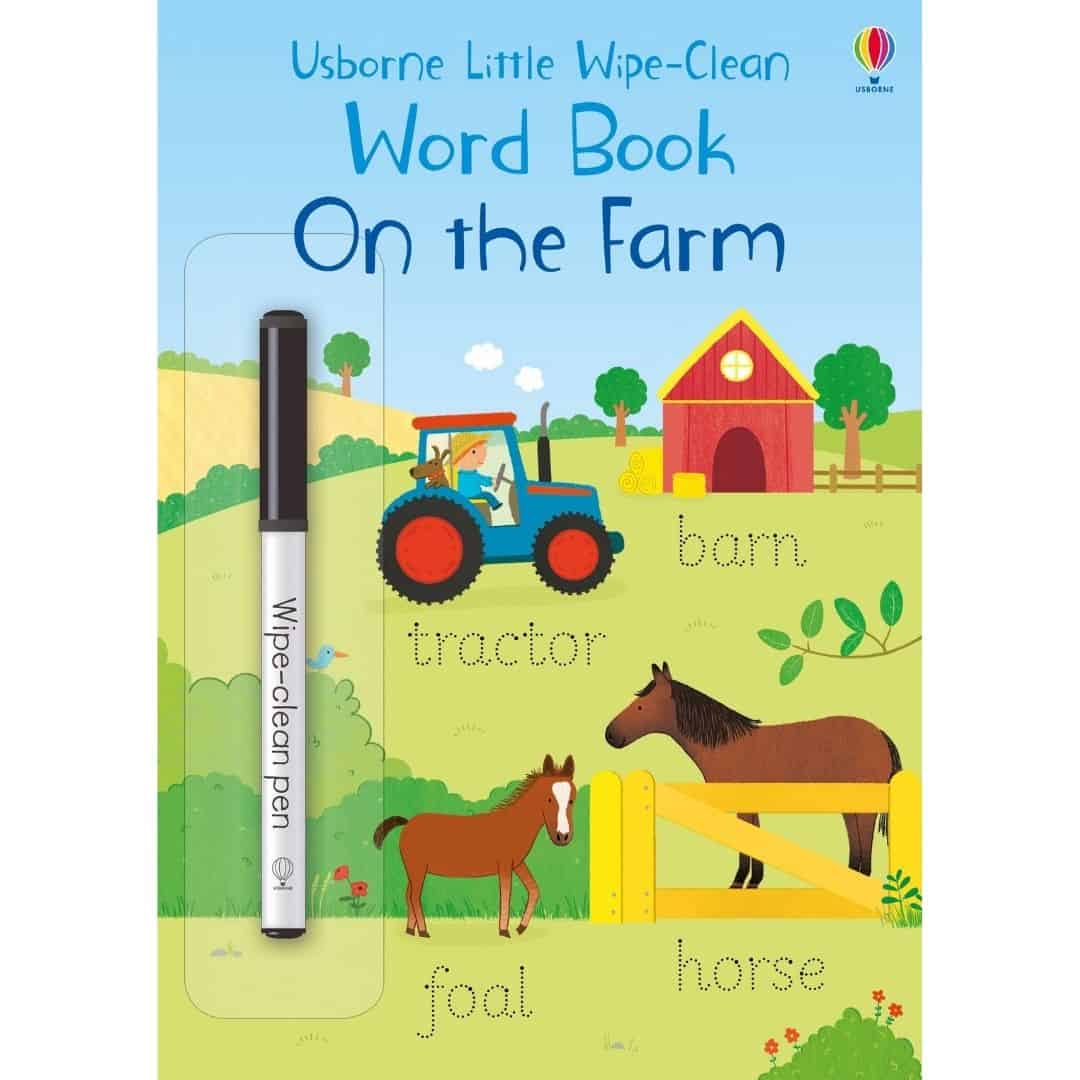 Carte cu activitati scrie si sterge - Word book on the farm 1