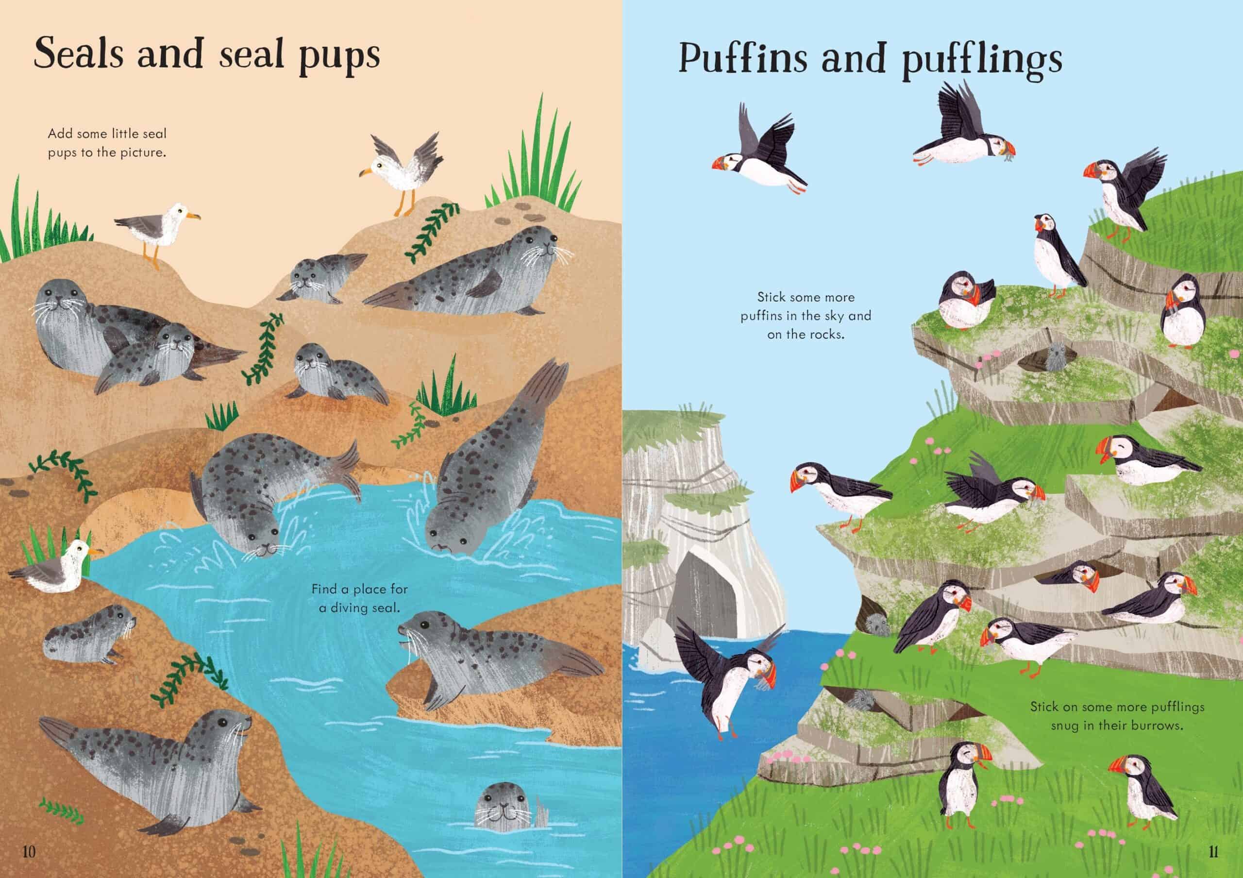 Carte pentru copii cu autocolante - Little First Stickers: Seashore