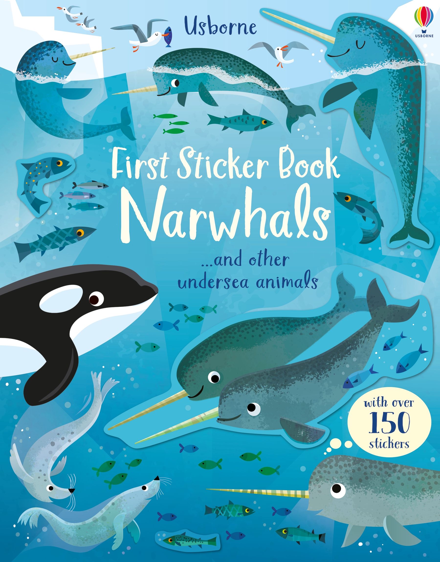 Carte pentru copii, Usborne, First Sticker Book Narwhals, 3+ ani