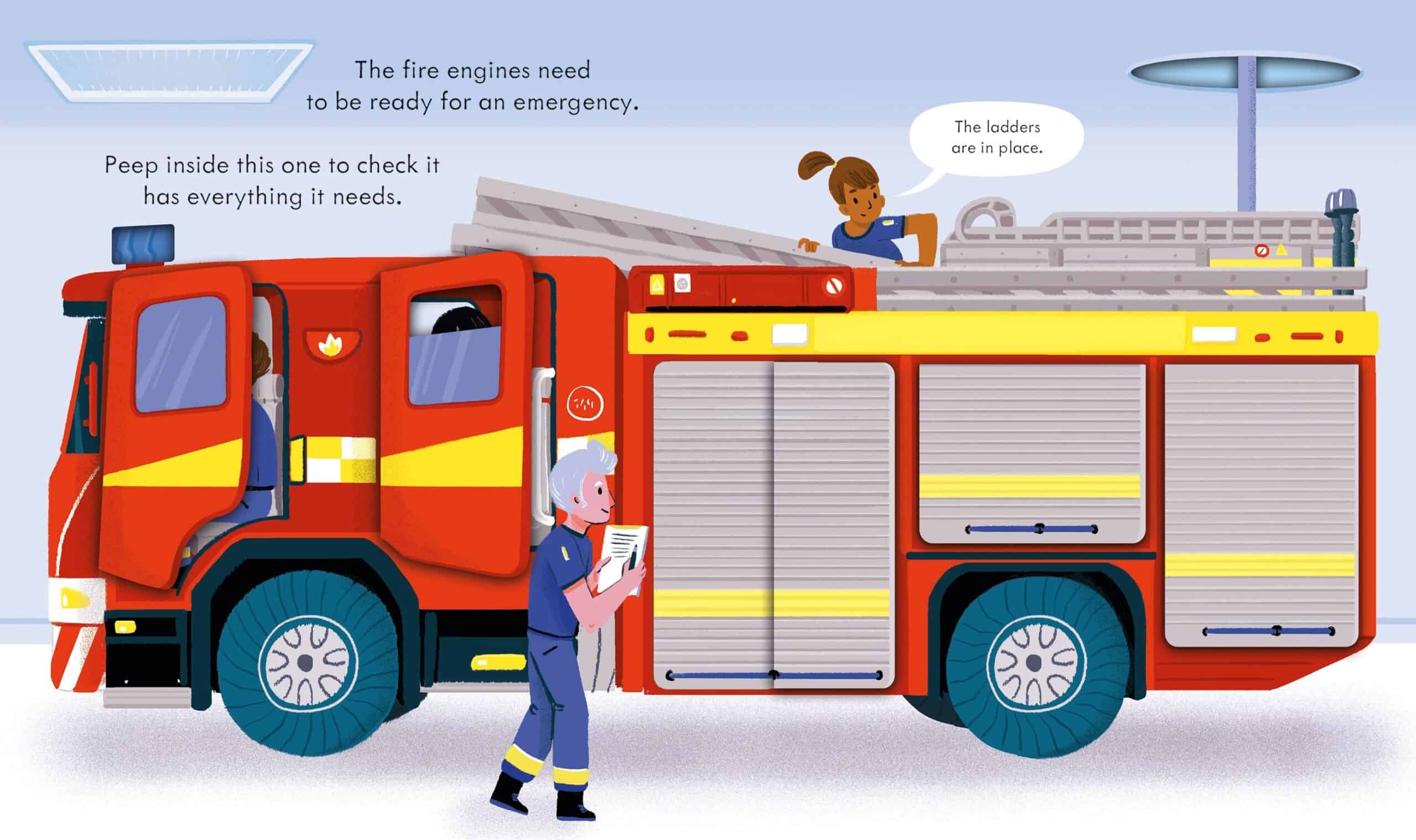 Carte pentru copii - Peep Inside how a fire engine works