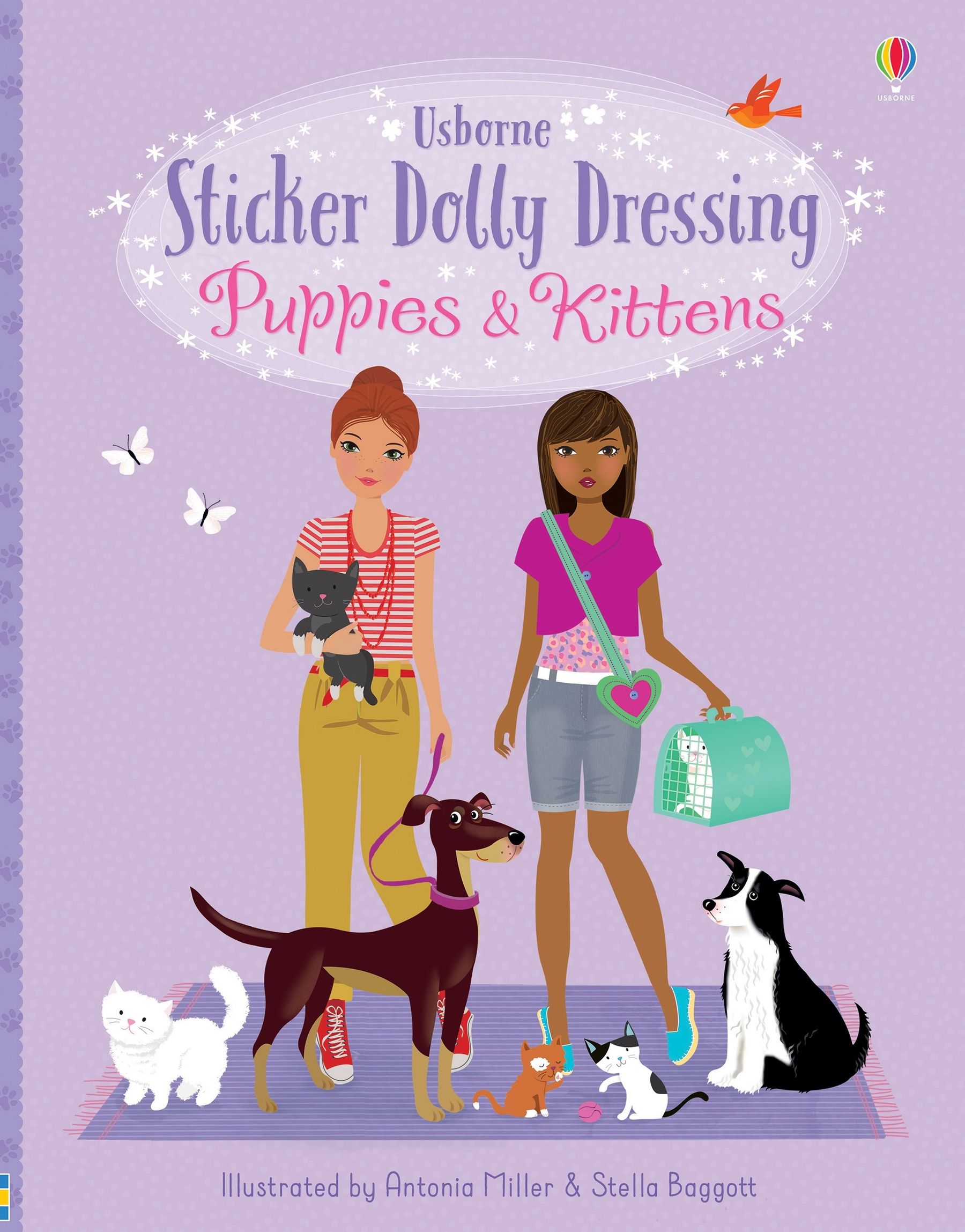 Carte pentru copii, Usborne, Sticker Dolly Dressing Puppies & Kittens, 5+ ani