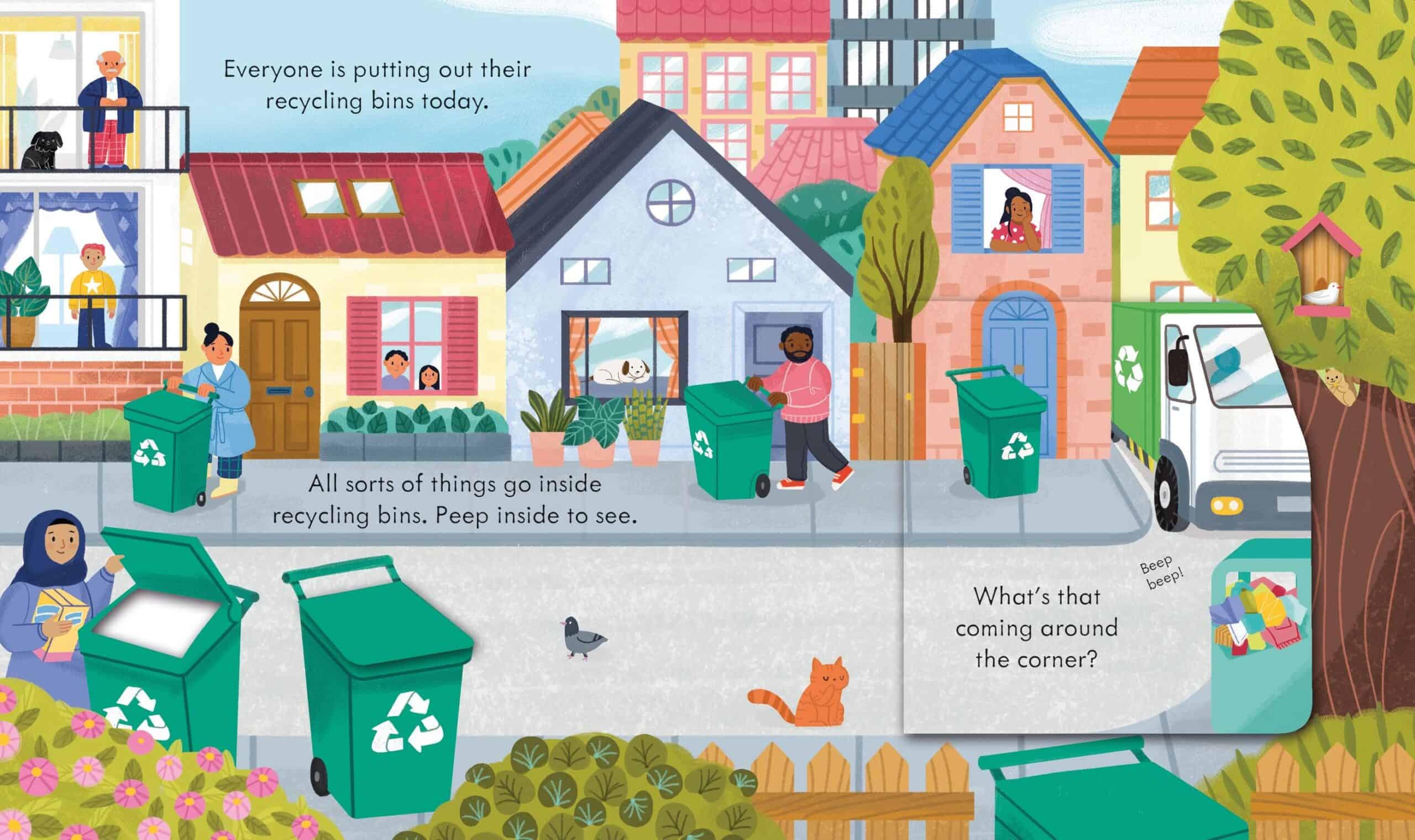 Carte pentru copii - Peep Inside how a recycling truck works