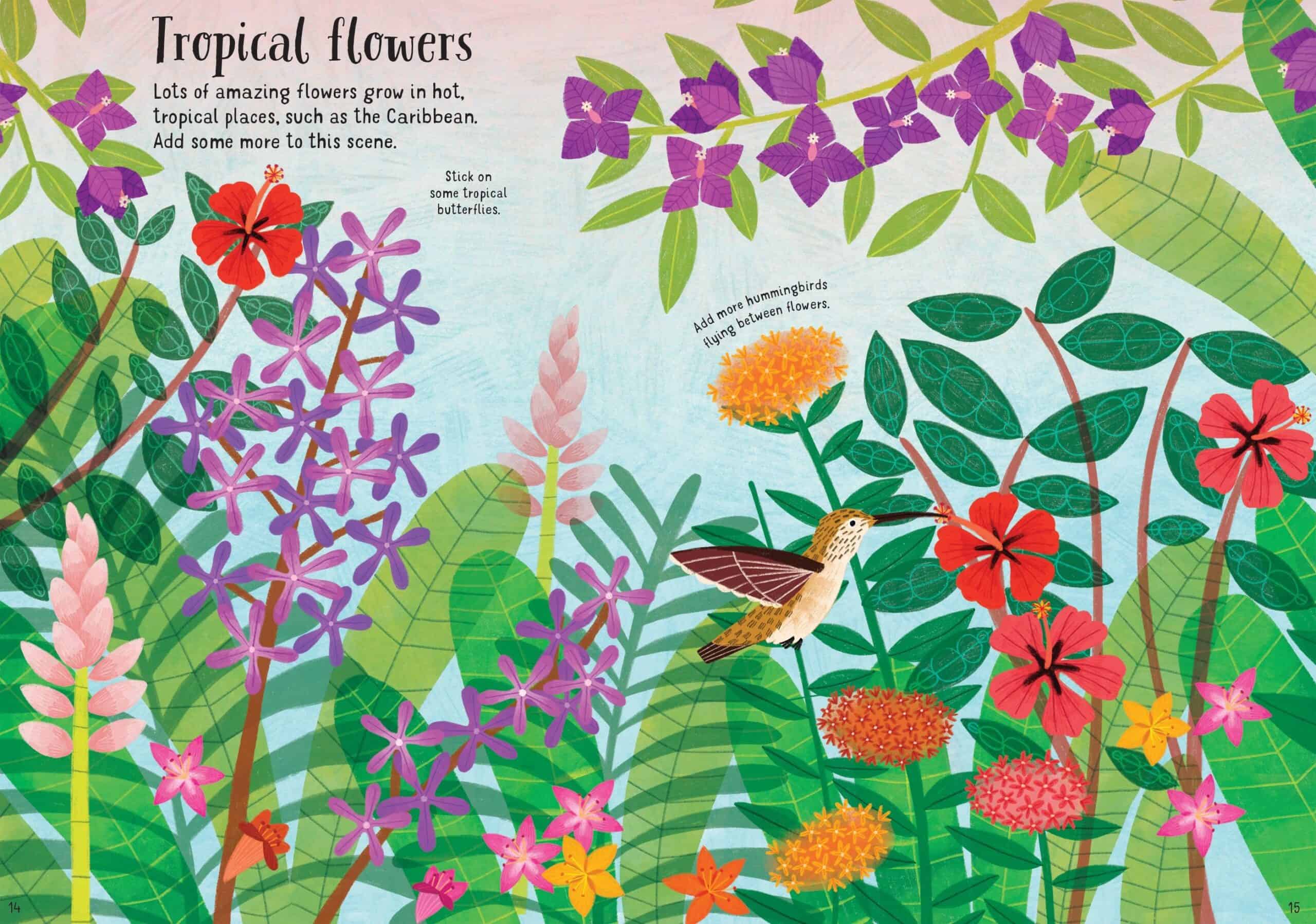 Carte pentru copii cu flori - Little First Stickers Flowers