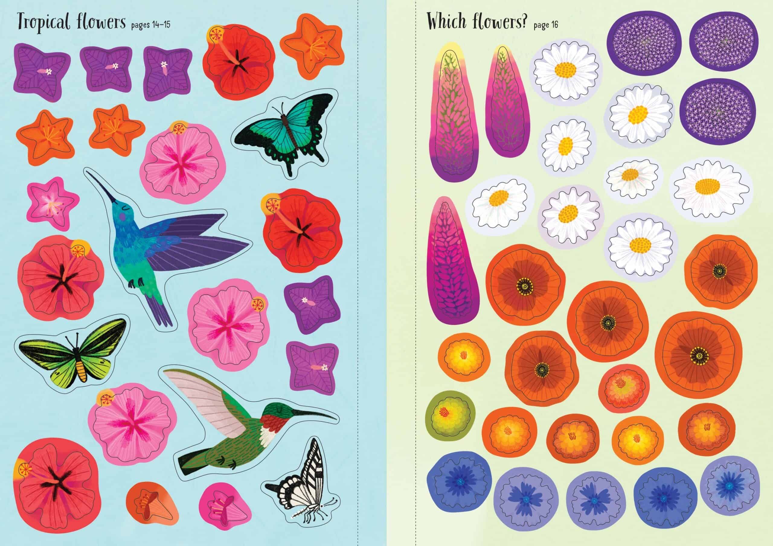 Carte pentru copii cu flori - Little First Stickers Flowers