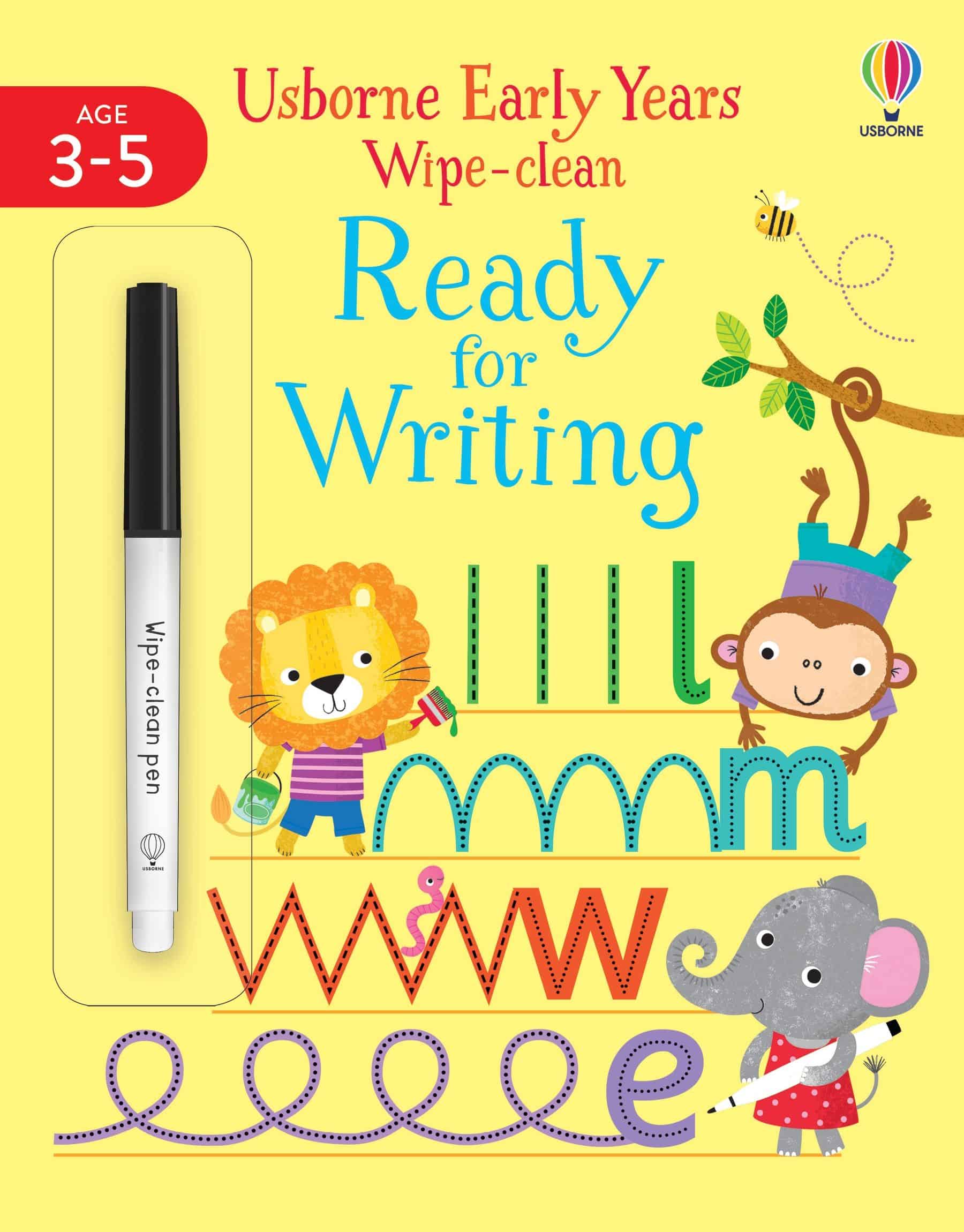 Carte pentru copii, Usborne, Early Years Wipe-Clean Ready for Writing, 3+ ani