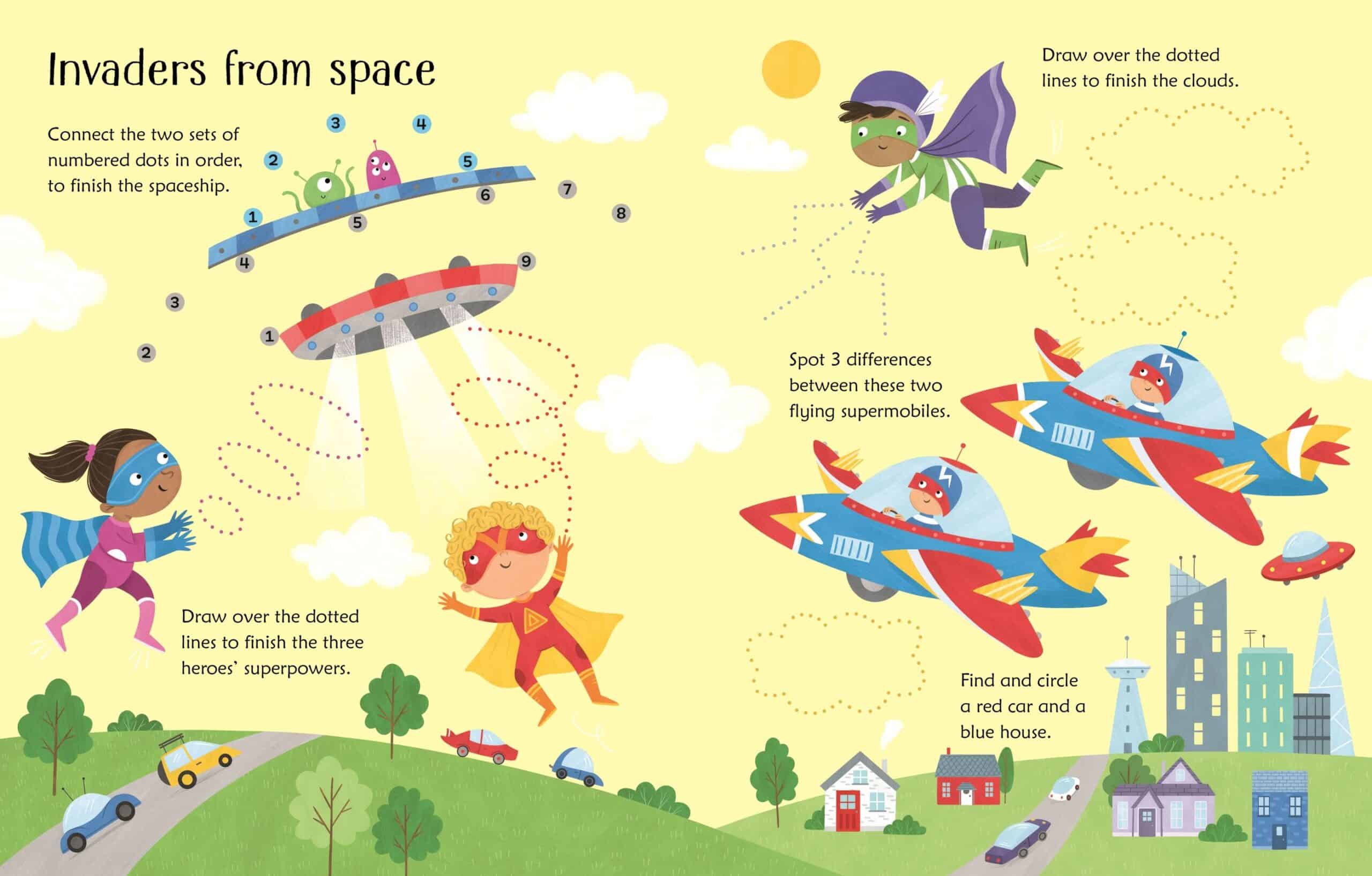 Scrie si sterge - Carte cu supereroi - Wipe-Clean Superhero Activities