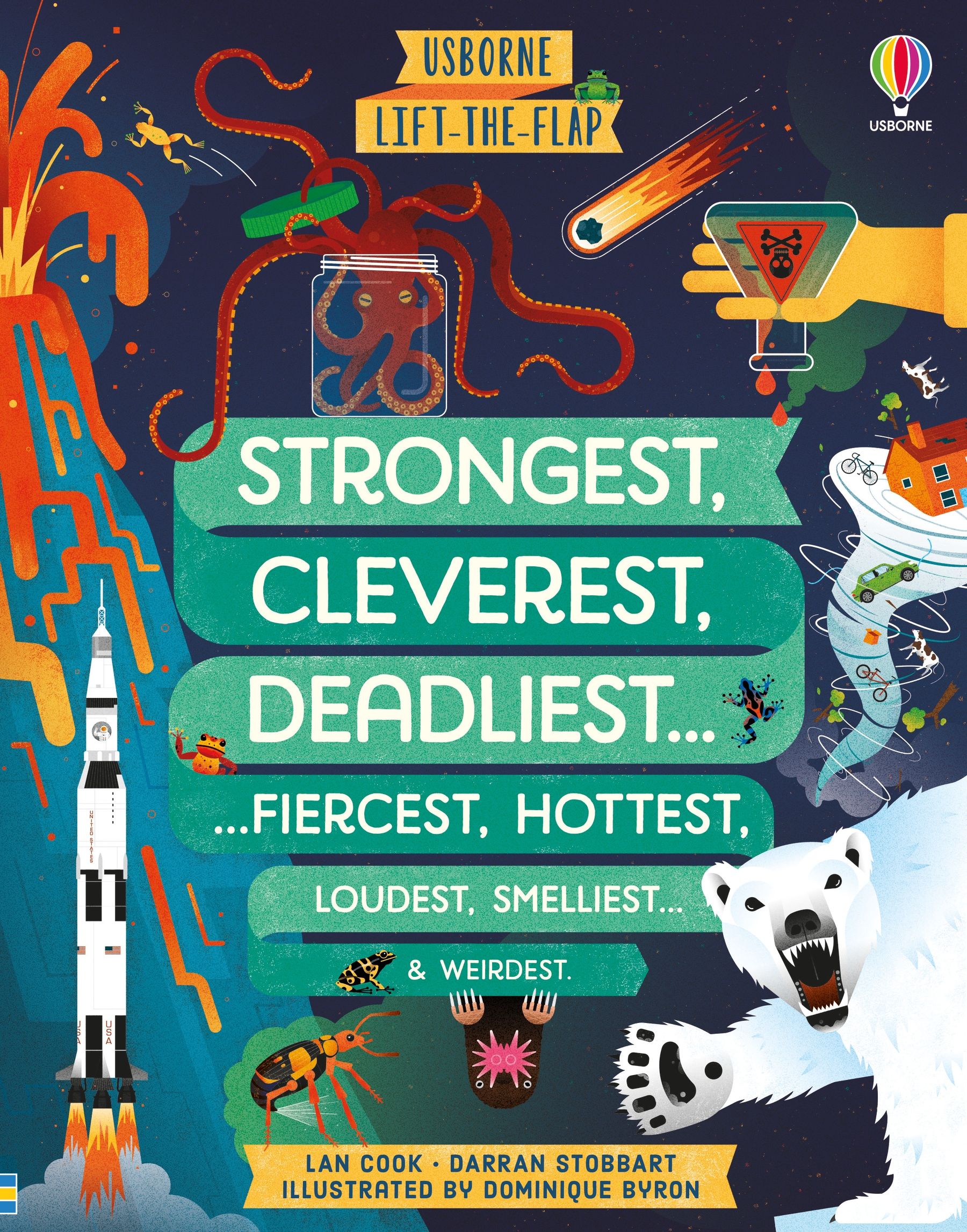 Carte pentru copii, Usborne, Lift-the-flap Strongest, Cleverest, Deadliest…, 7+ ani