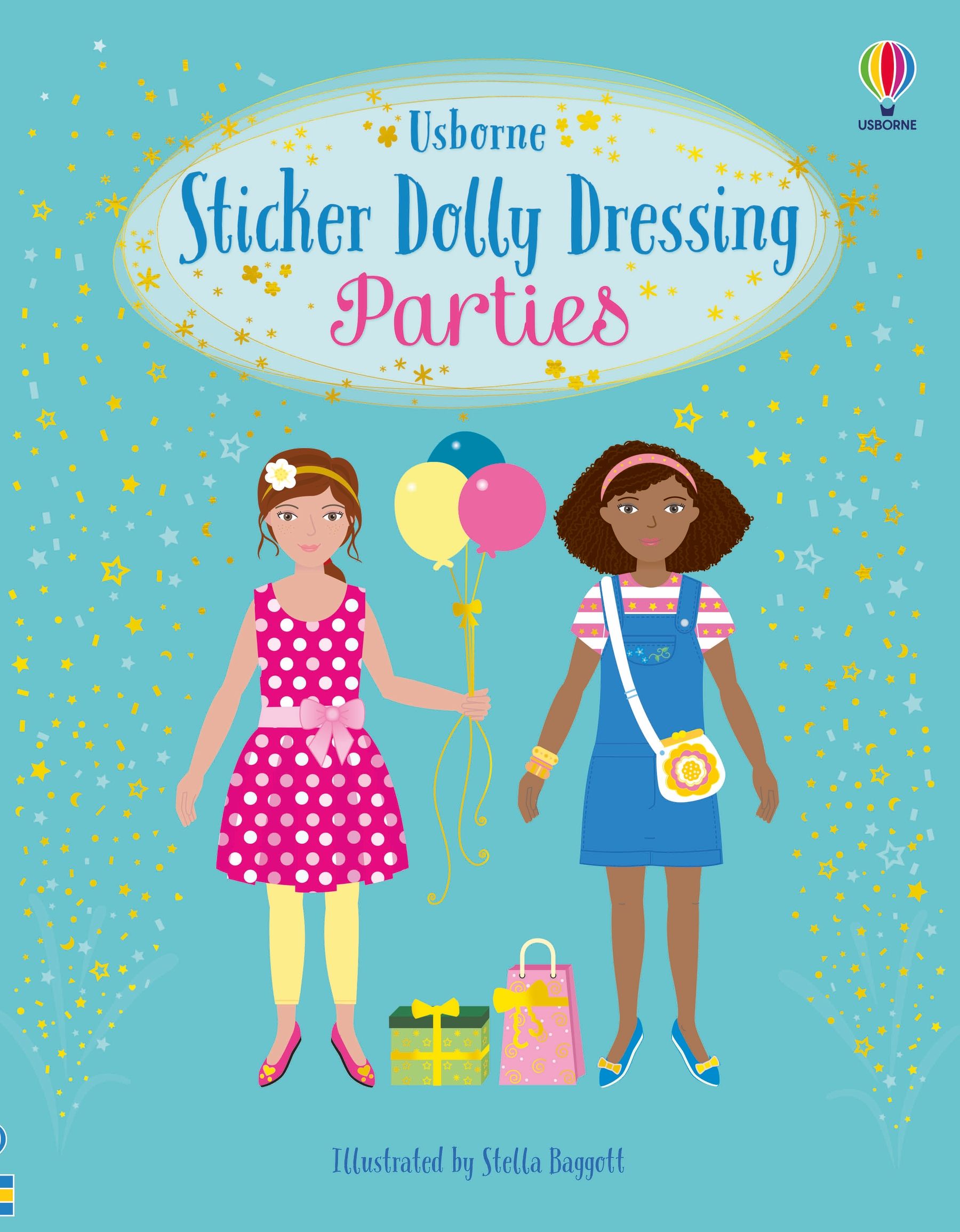 Carte pentru copii, Usborne, Sticker Dolly Dressing Parties, 5+ ani