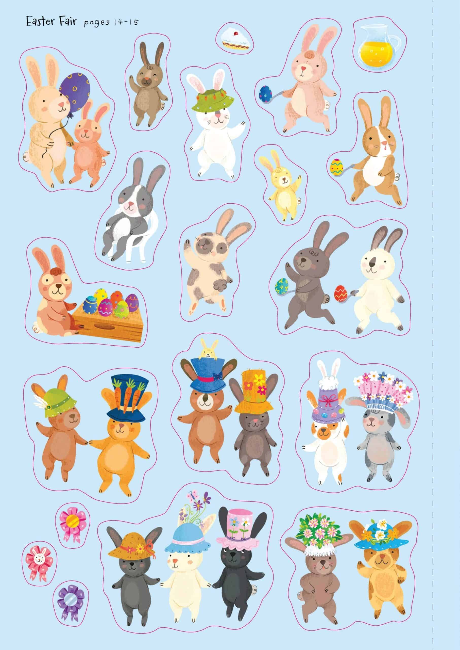 Carte pentru copii cu iepurasi - Little First Stickers Bunnies