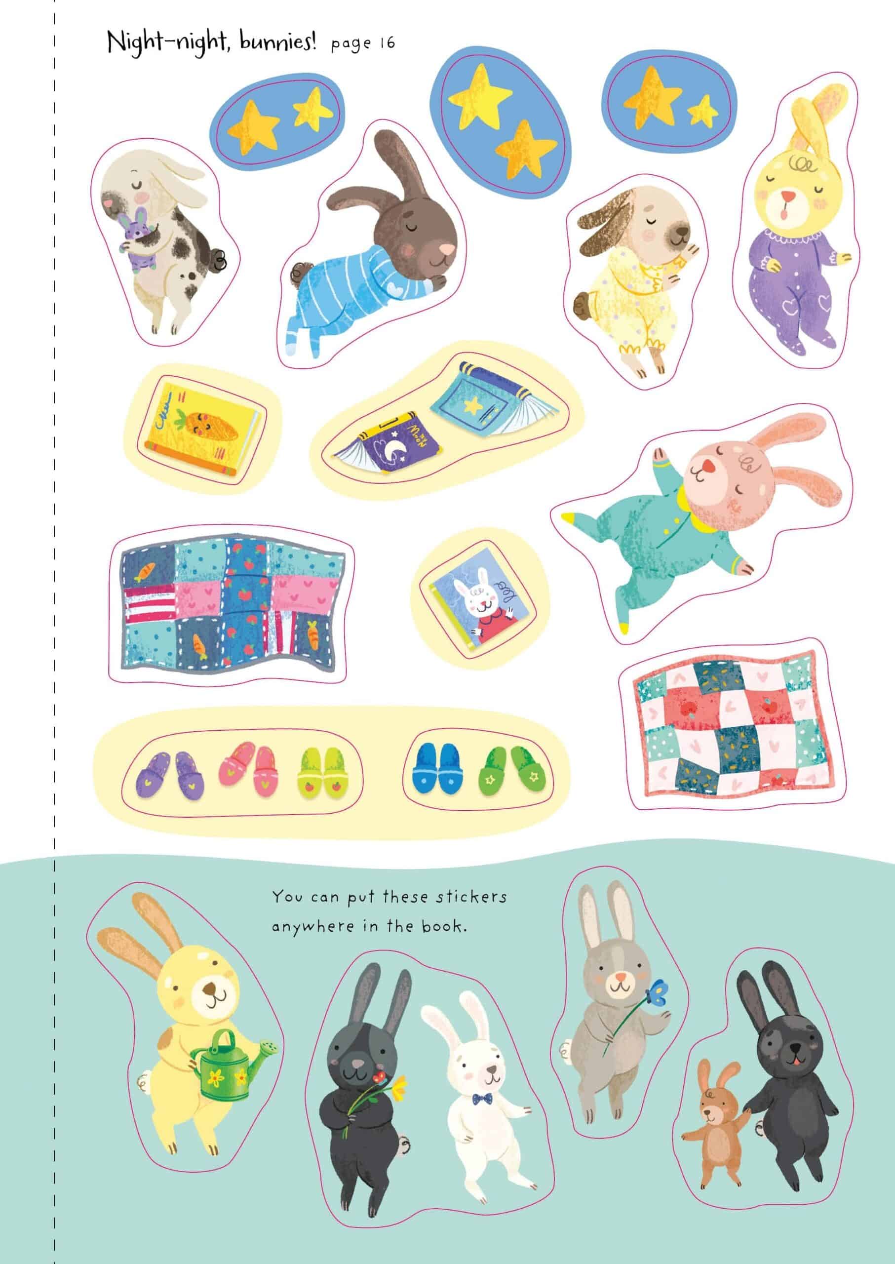 Carte pentru copii cu iepurasi - Little First Stickers Bunnies