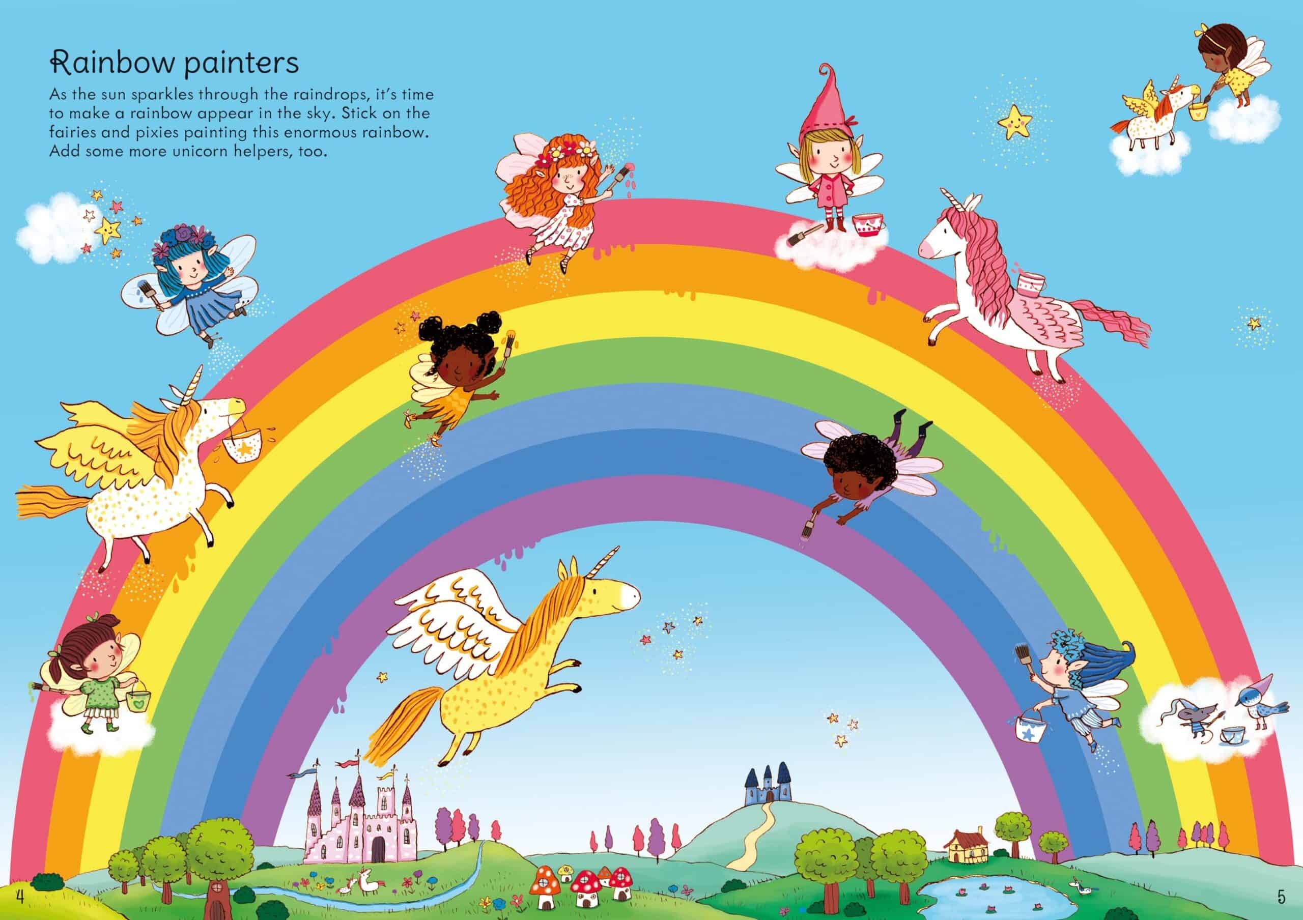 Carte pentru copii cu curcubeu - Little First Stickers Rainbows