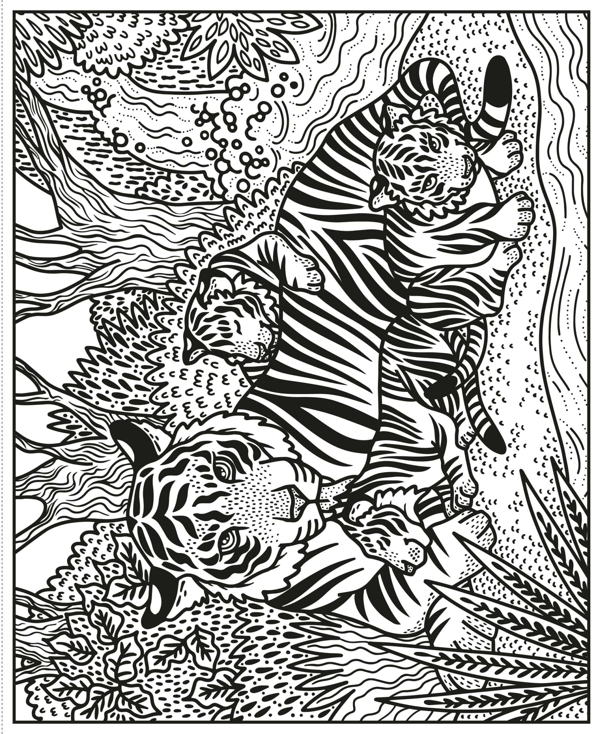 Carte de pictat cu apa - Wild Animals Magic Painting Book